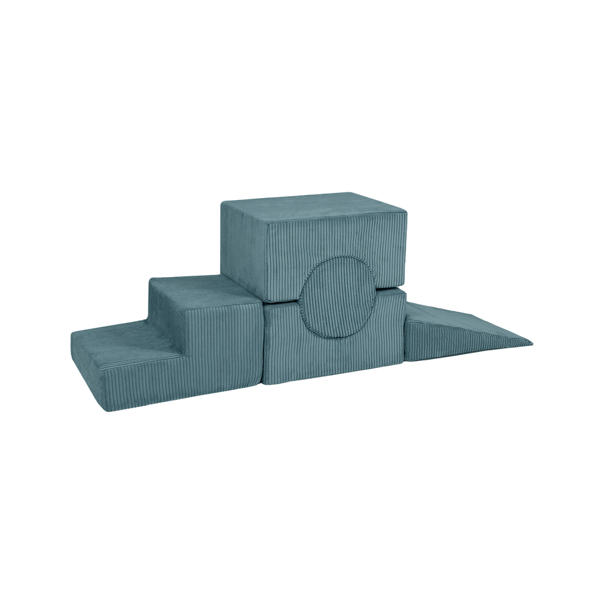 Meowbaby Aesthetic Turquoise Corduroy Kids Foam Climbing Blocks - Baby Soft Play Set