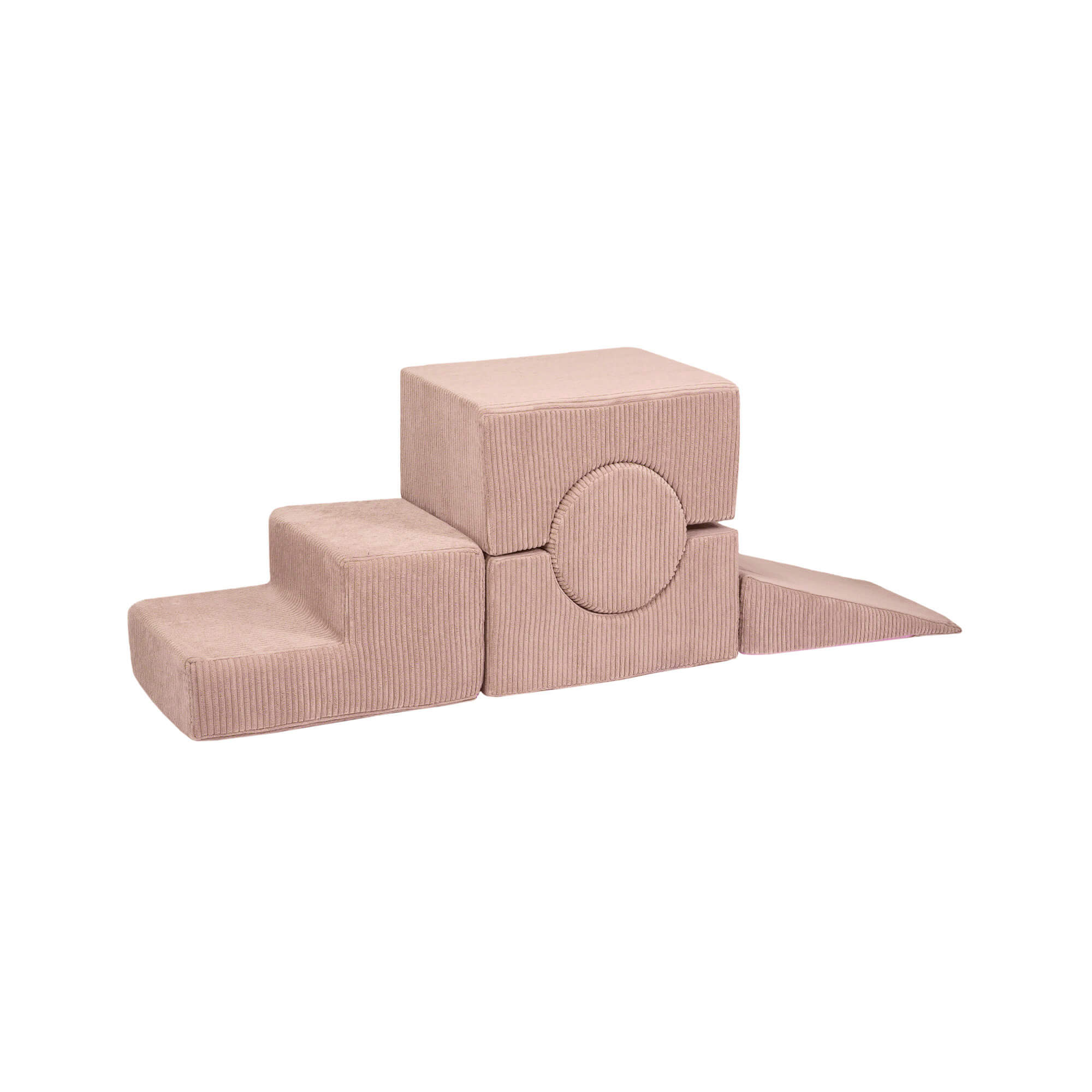 Baby Soft Play Set | Climbing Blocks for Toddlers | Soft Play Set | Meowbaby Aesthetic Pink Corduroy Kids Foam Climbing Blocks - Baby Soft Play Set