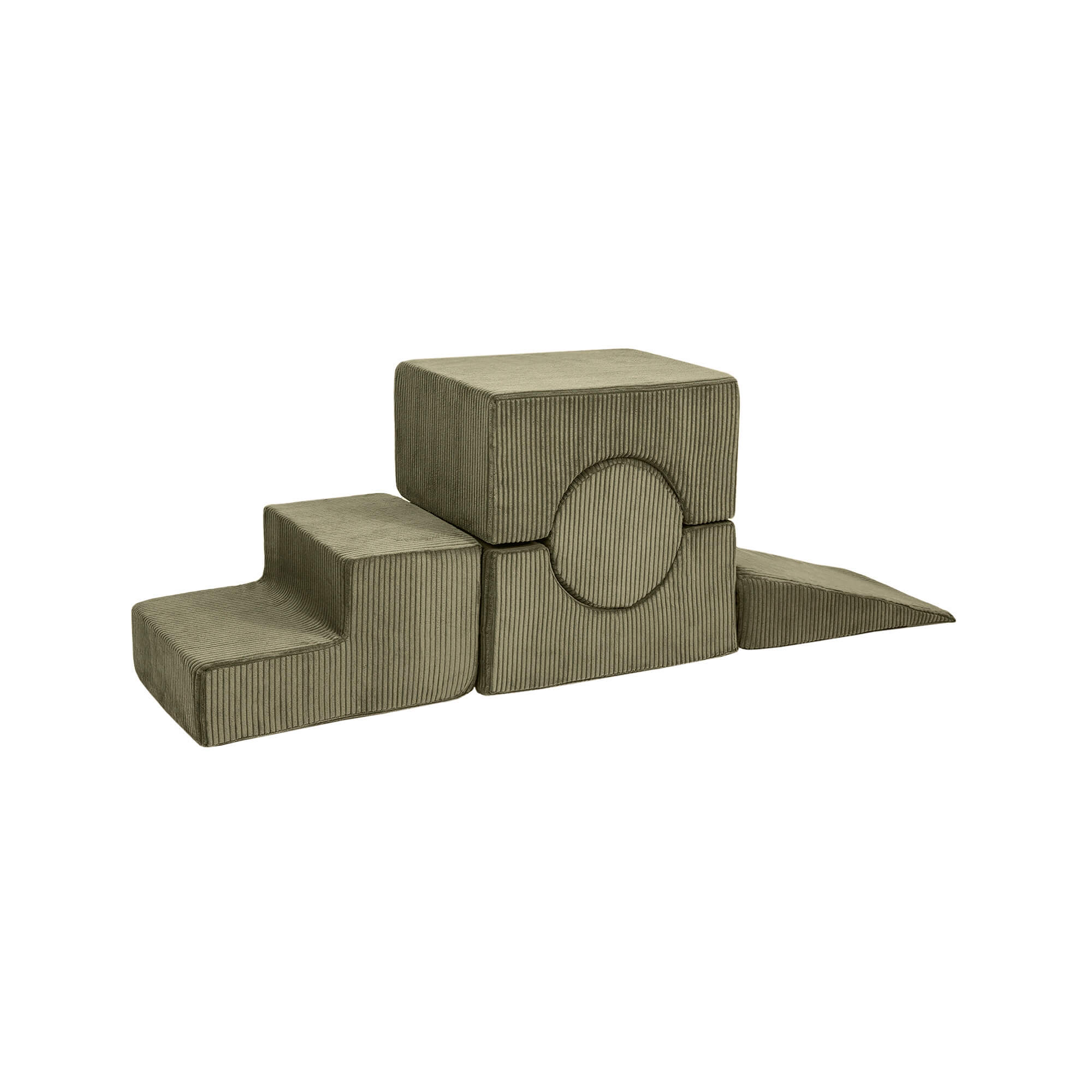 Meowbaby Aesthetic Khaki Corduroy Kids Foam Climbing Blocks - Baby Soft Play Set