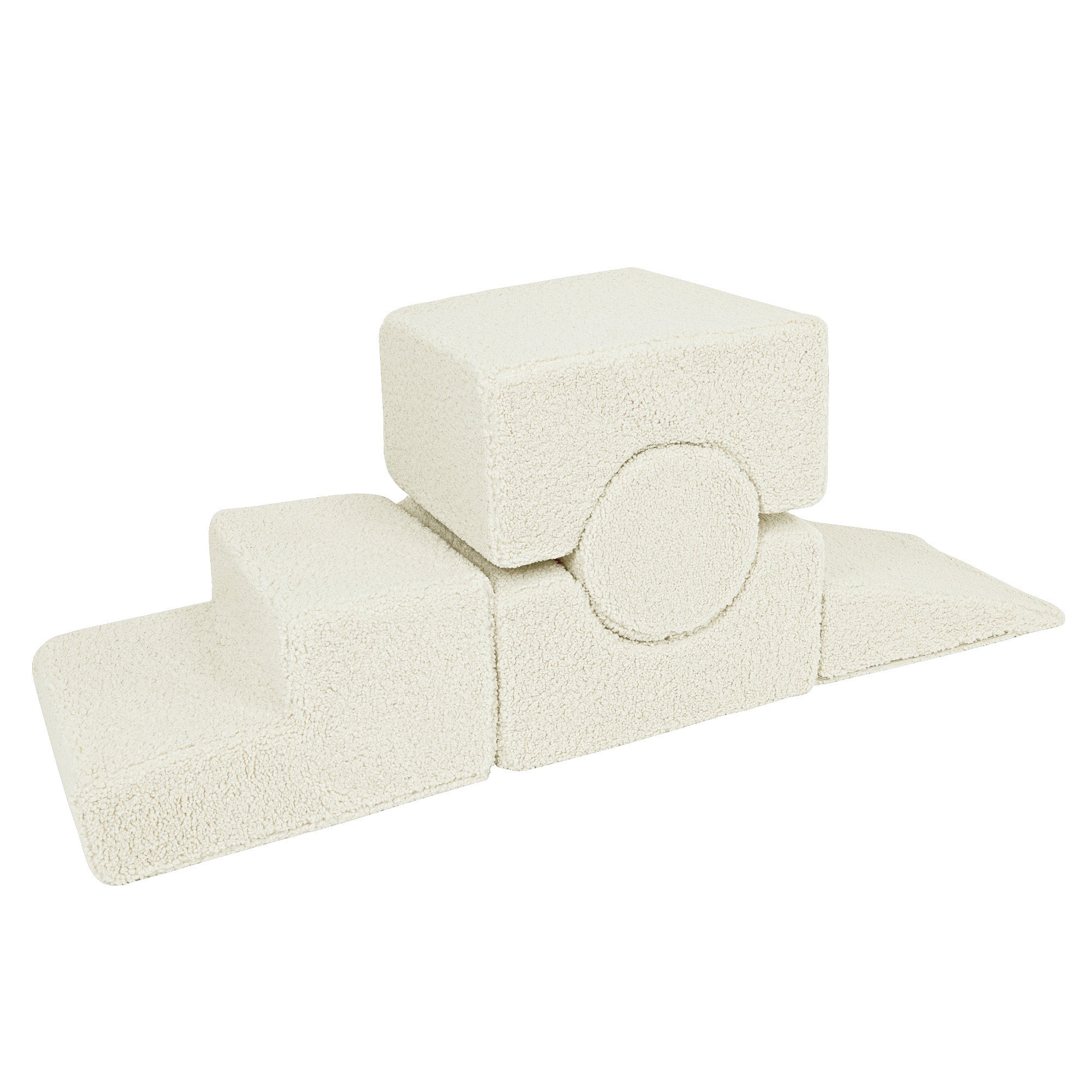 MeowBaby Bearly Shape Set - Kids Foam Climbing Blocks Cream