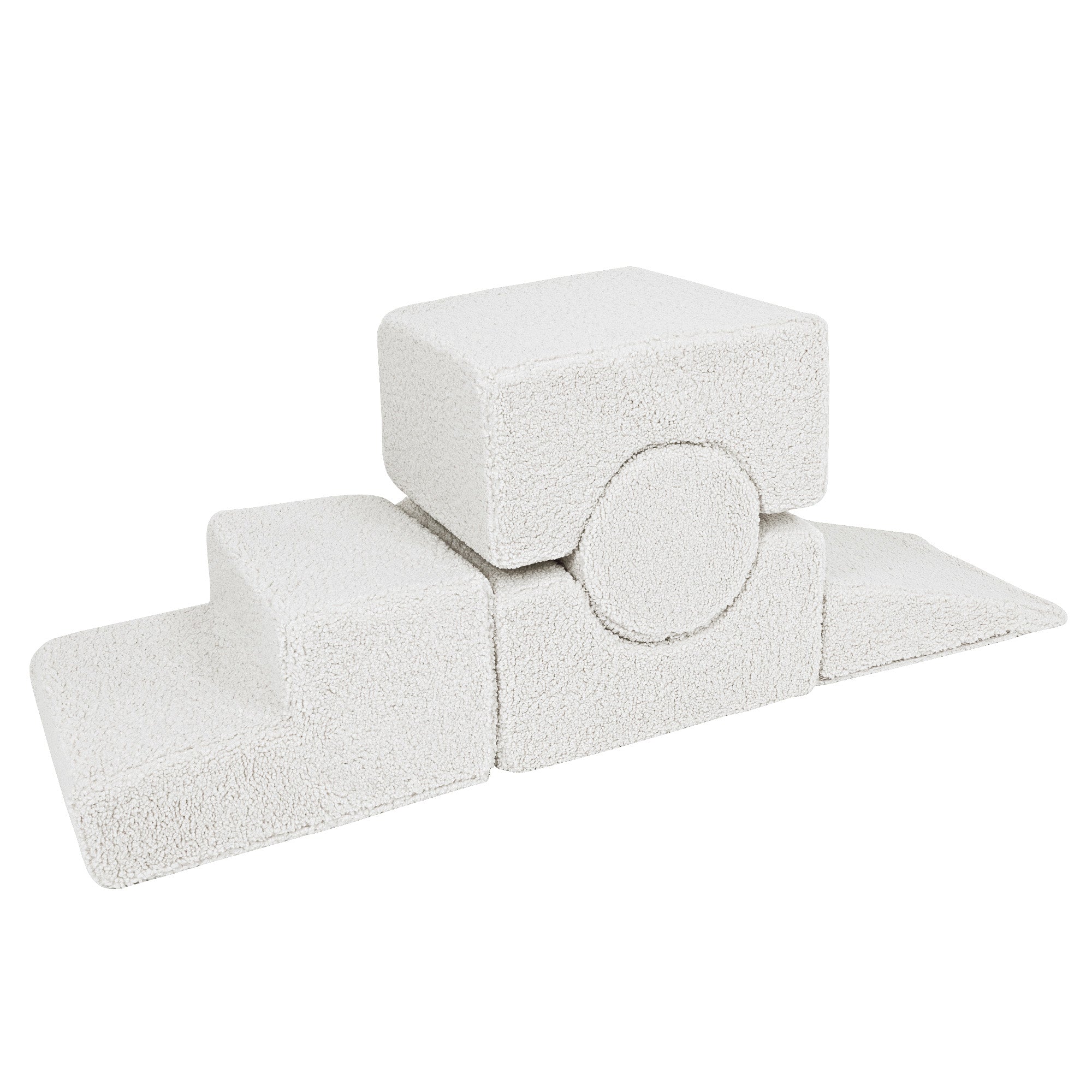 MeowBaby Bearly Shape Set - Kids Foam Climbing Blocks White