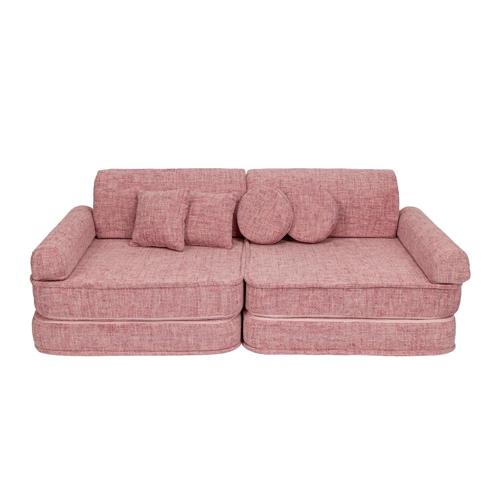 Meowbaby Tangle Kids Play Sofa -Modular Play Couch Pink