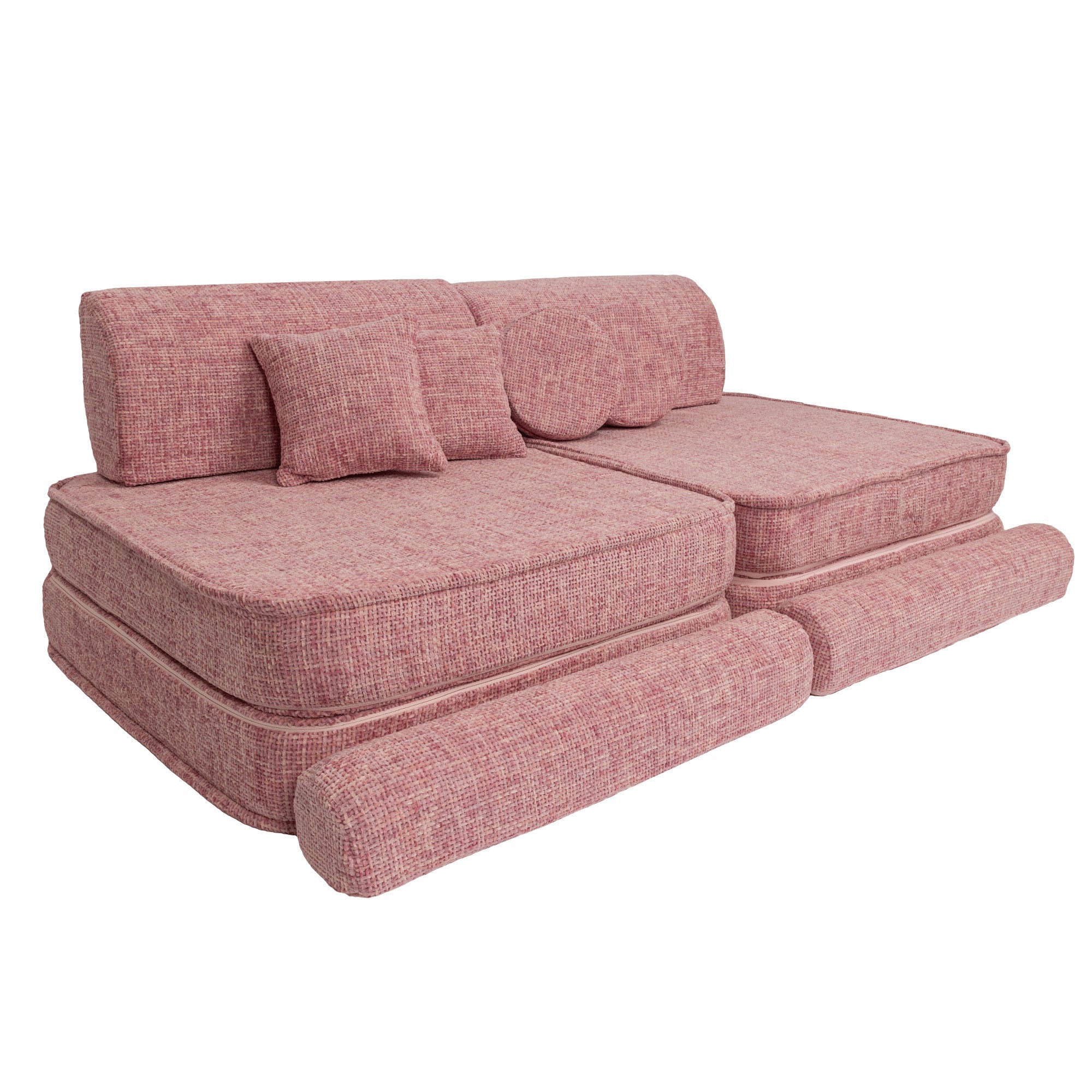 Meowbaby Tangle Kids Play Sofa - Modular Play Sofa Couch pink