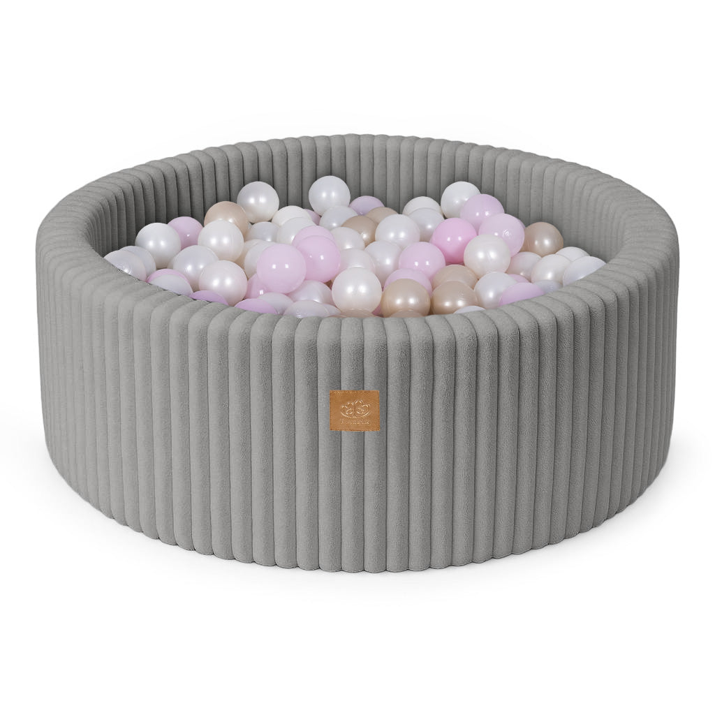 MeowBaby Ball Pit for Kids | Baby Ball Pit | Churros Grey Ball Pit with Balls |