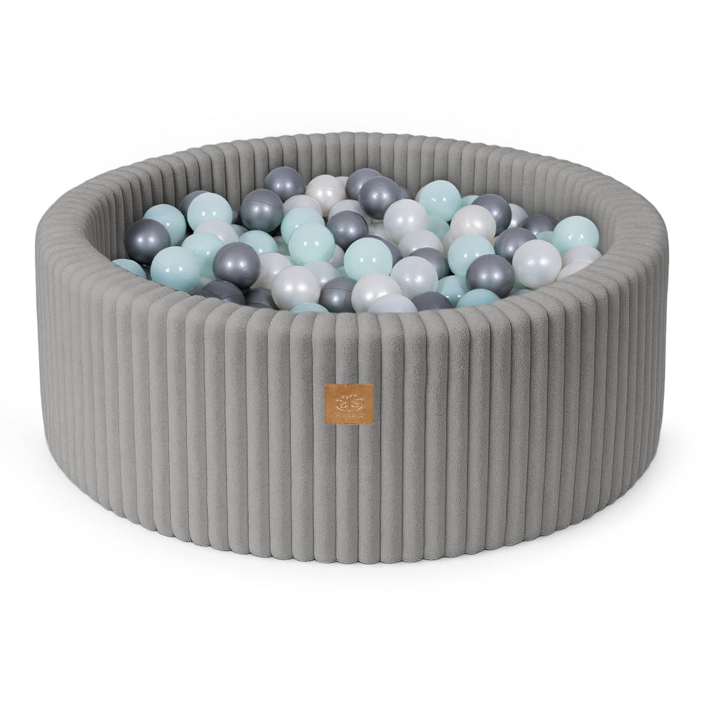 MeowBaby Ball Pit for Kids | Baby Ball Pit | Churros Grey Ball Pit with Balls |