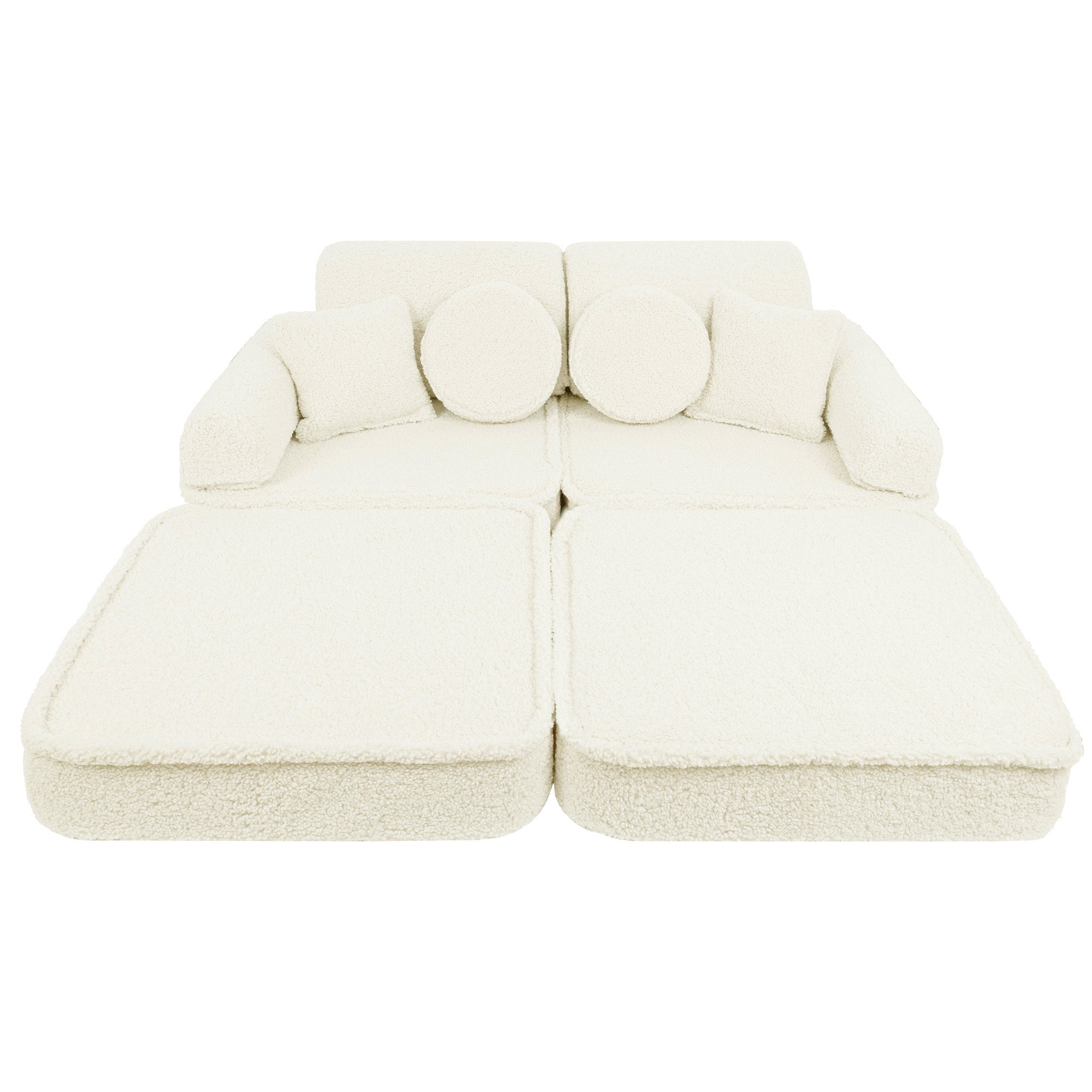 MeowBaby Bearly Kids Play Sofa Cream | Modular Play Couch | Play Sofa for Kids |
