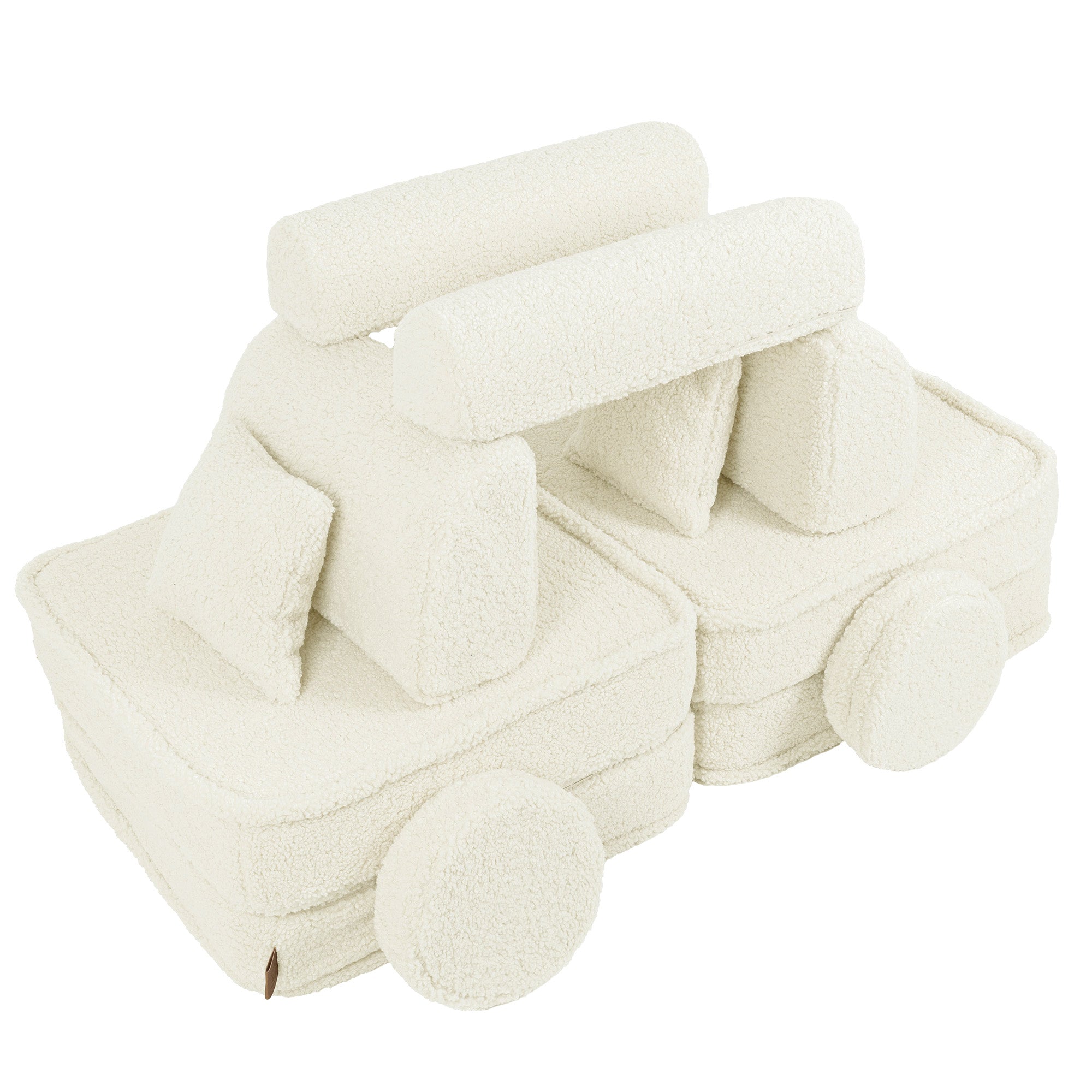 MeowBaby Bearly Kids Play Sofa Cream | Modular Play Couch | Play Sofa for Kids |