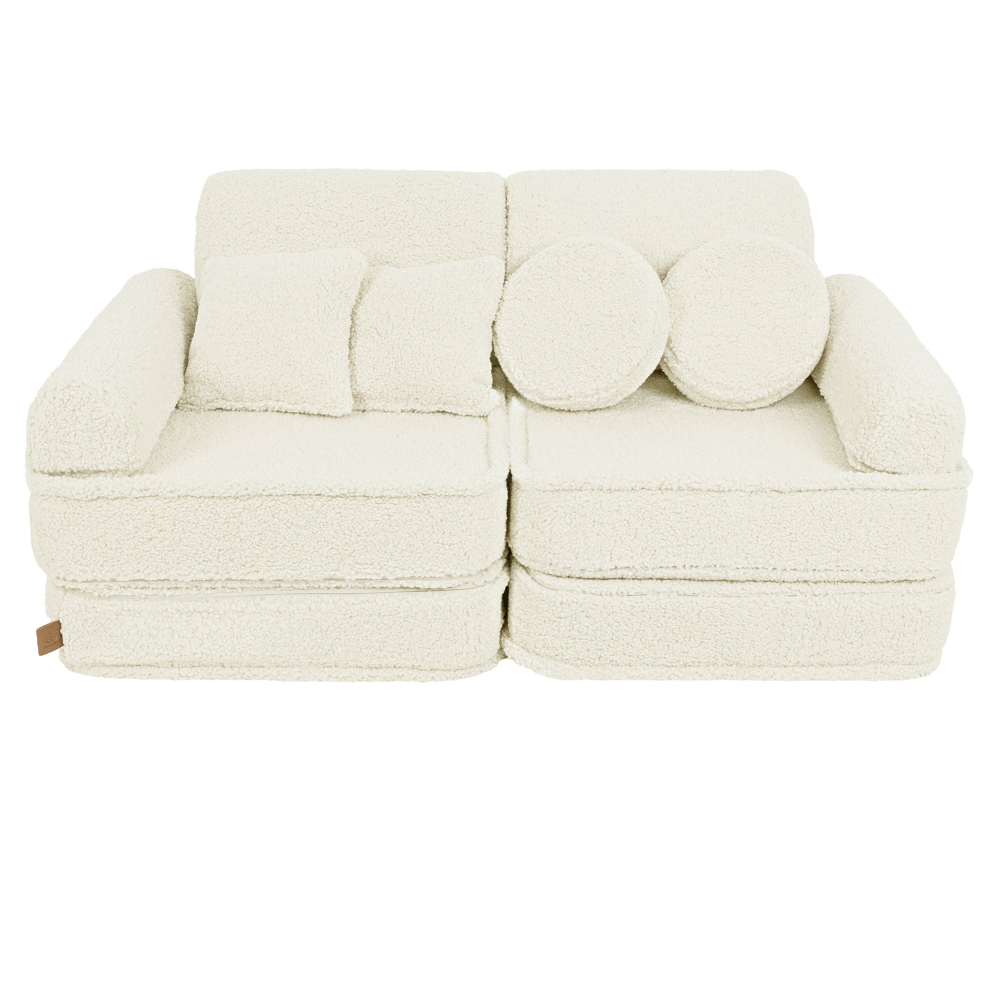 MeowBaby Bearly Kids Play Sofa Cream | Modular Play Couch | Play Sofa for Kids |