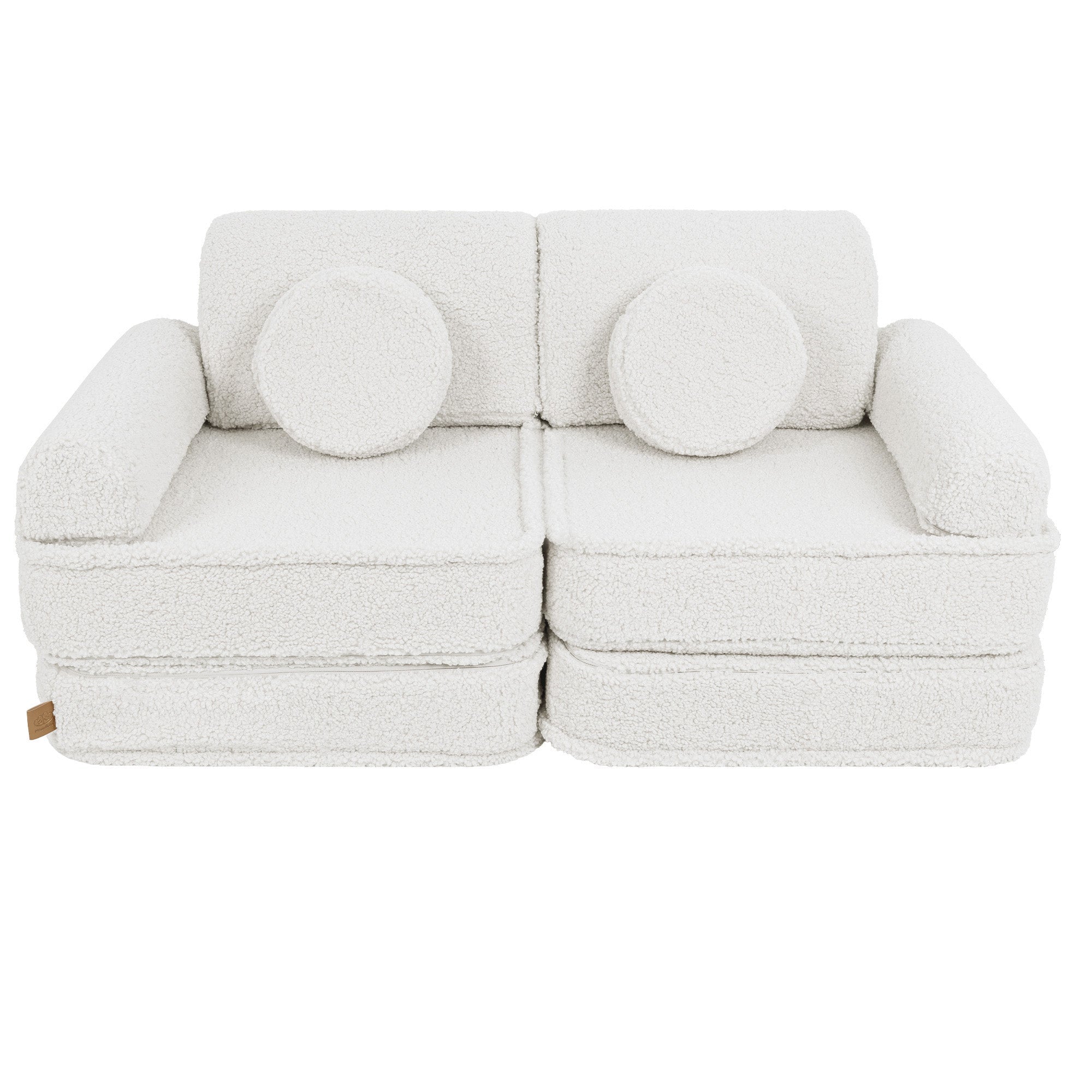 MeowBaby Bearly Kids Play Sofa White | Modular Play Couch | Play Sofa for Kids |