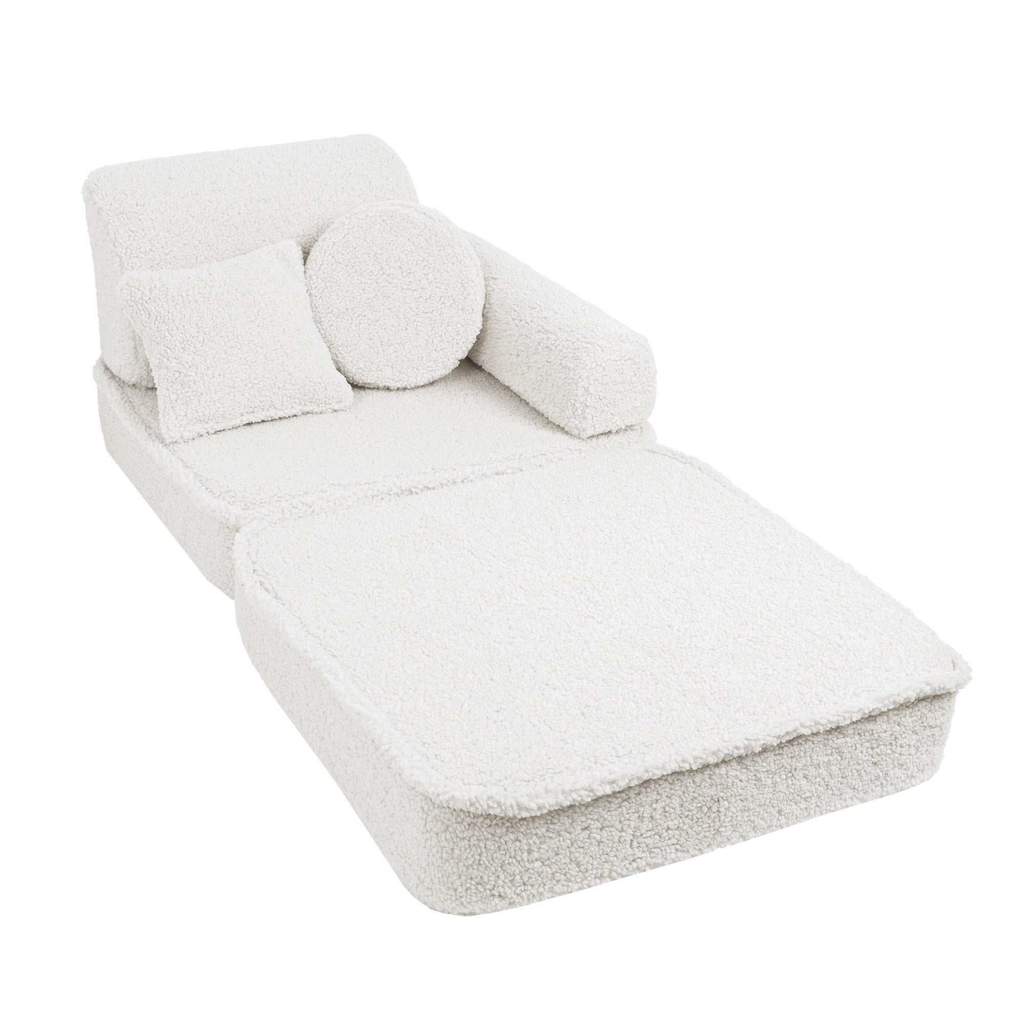 MeowBaby Bearly Kids Play Sofa White | Modular Play Couch | Play Sofa for Kids |