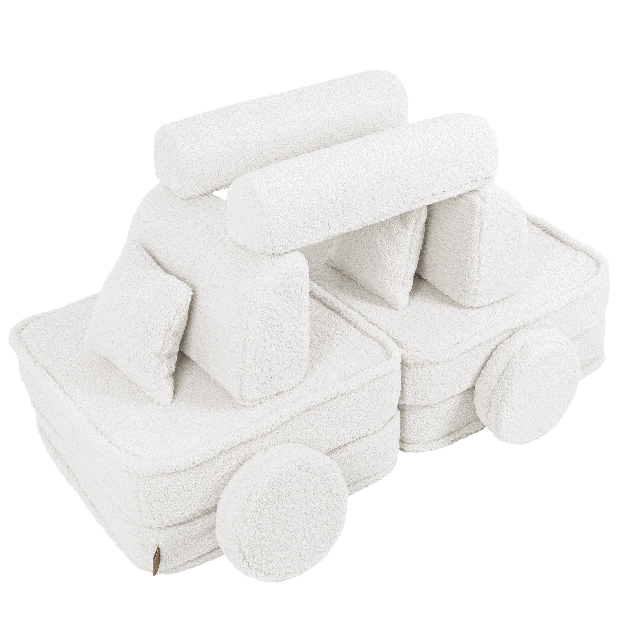 MeowBaby Bearly Kids Play Sofa White | Modular Play Couch | Play Sofa for Kids |