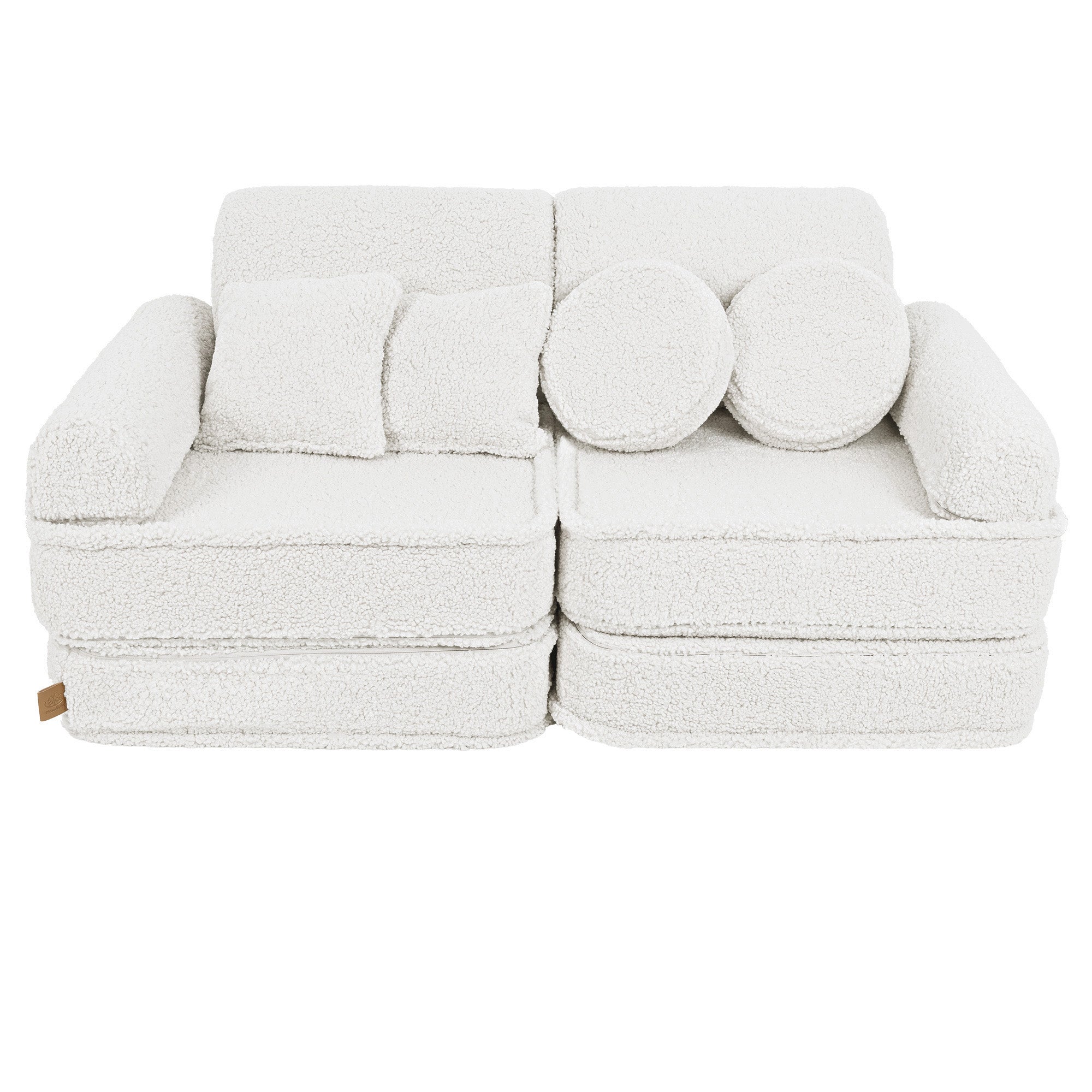 MeowBaby Bearly Kids Play Sofa White | Modular Play Couch | Play Sofa for Kids |
