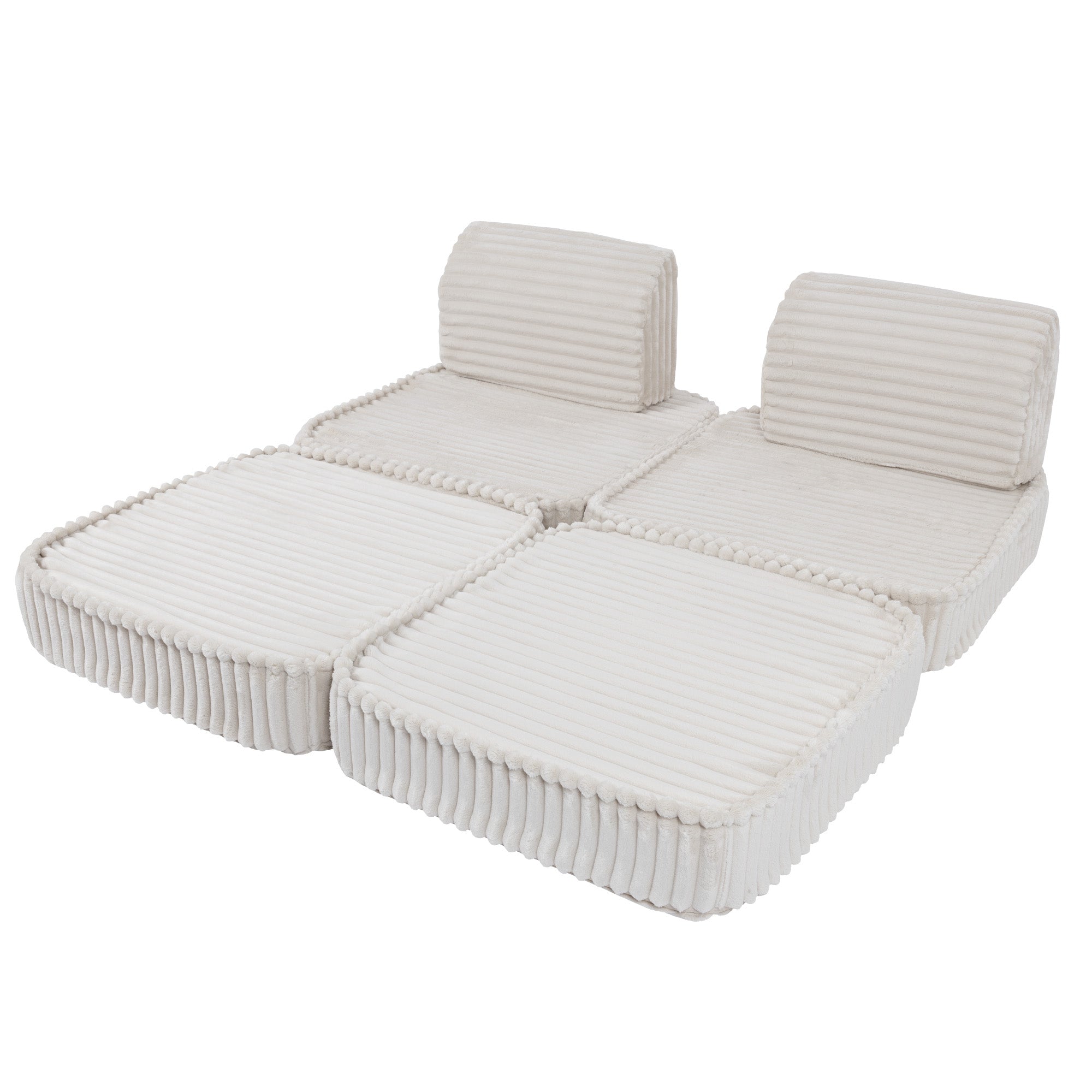 Meowbaby Churros Pocket Sofa Basic Cotton Candy White