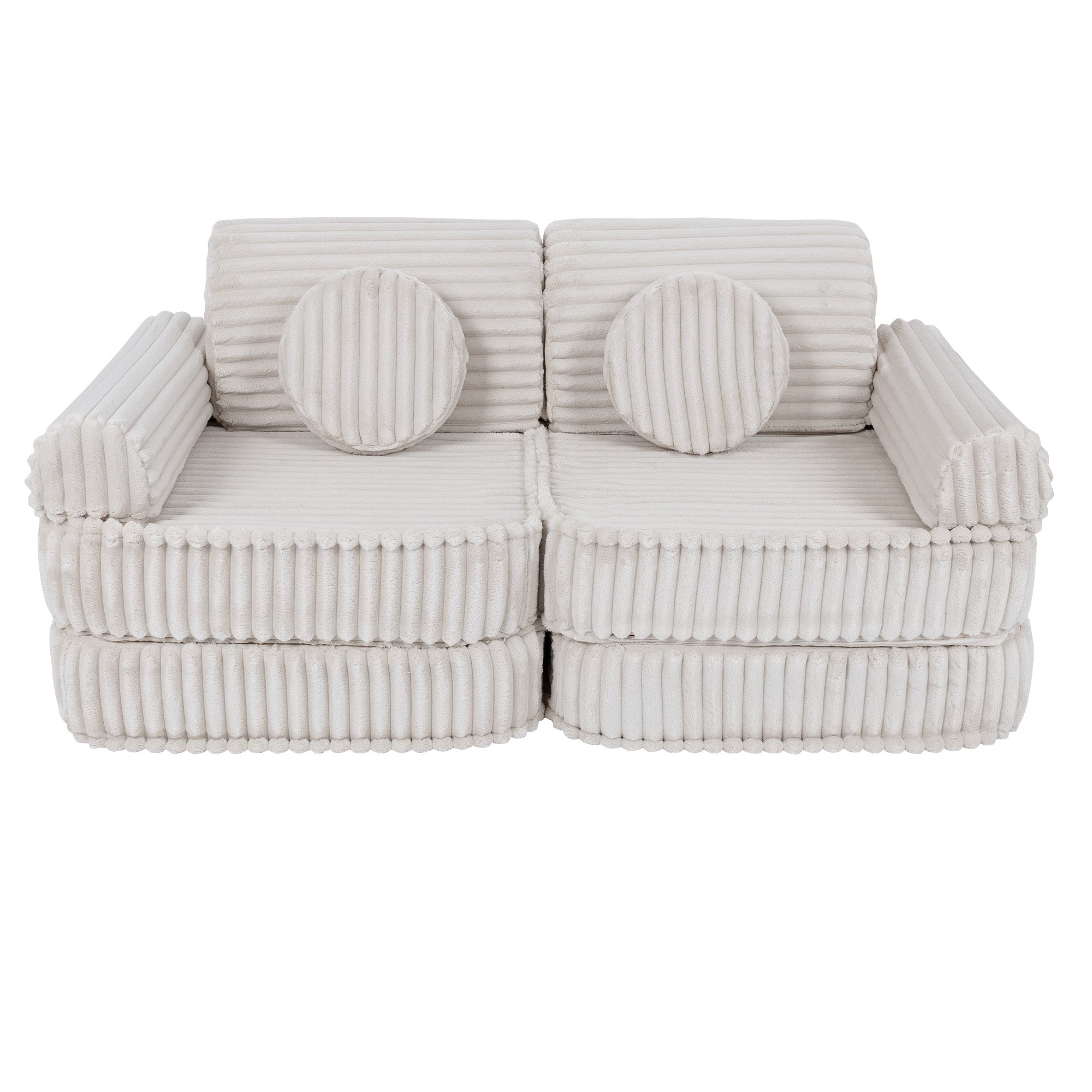 Meowbaby Churros Pocket Sofa Plus Cotton Candy White