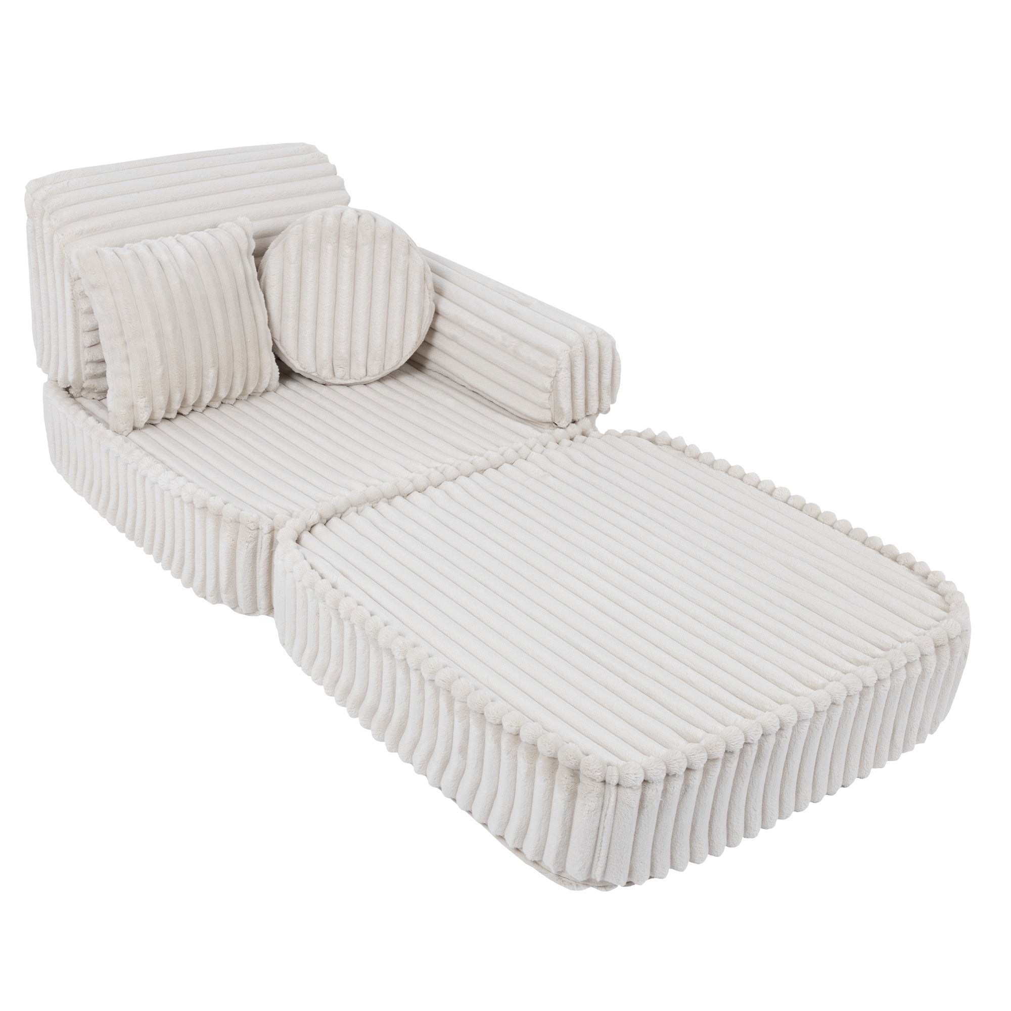 Meowbaby Churros Pocket Sofa Plus Cotton Candy White