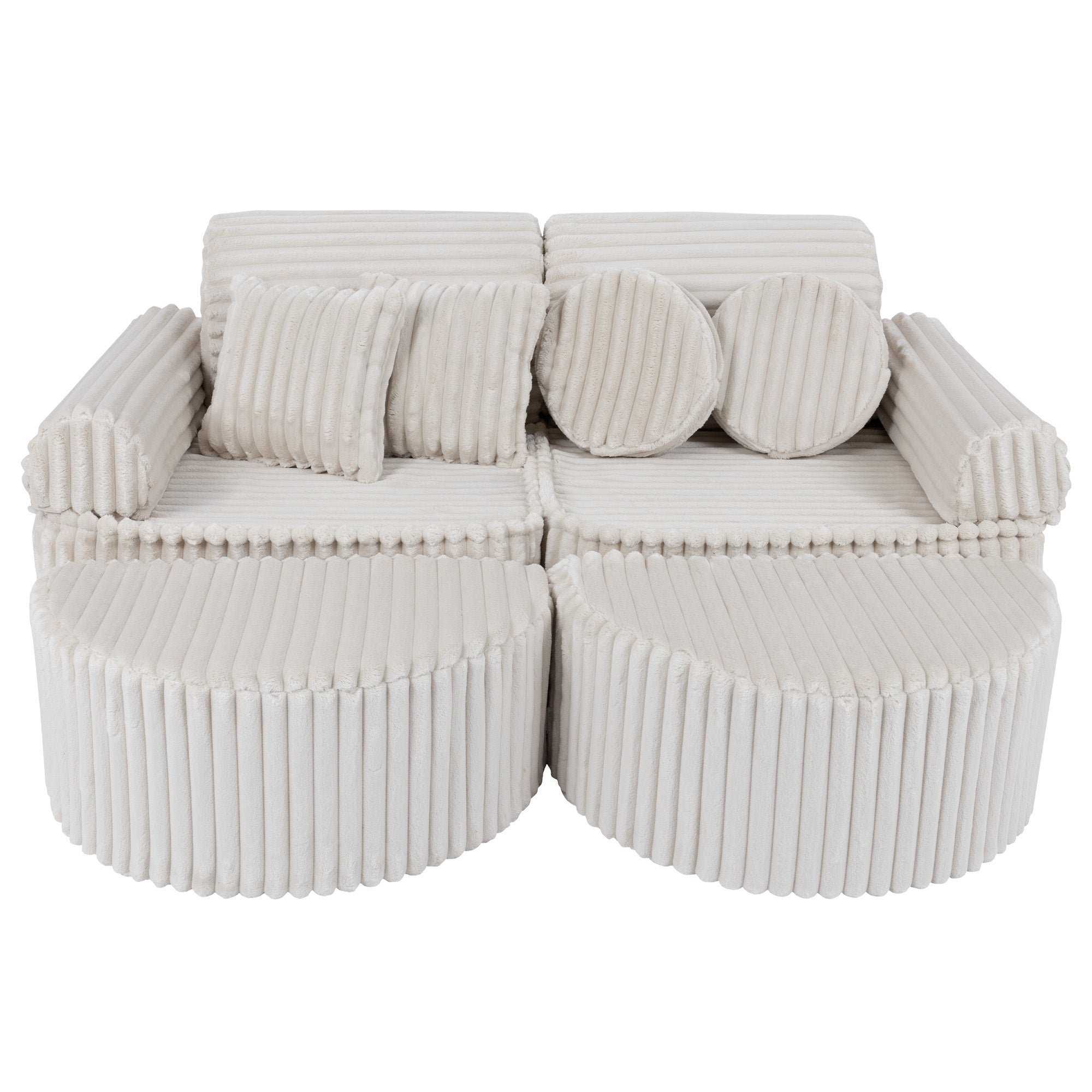MeowBaby Kids Play Sofa - Modular Play Sofa Couch - white | churros play sofa for kids