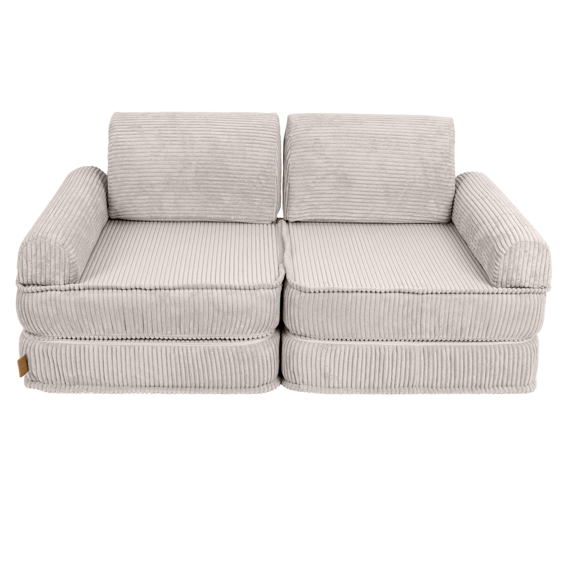 MeowBaby Aesthetic Kids Play Sofa | Ecru/Cream | Corduroy Play Sofa for Kids | Modular Play Couch |