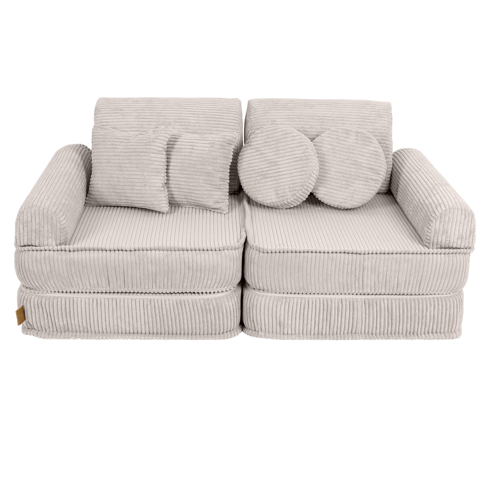 Kids Play Sofa | MeowBaby Aesthetic Kids Play Sofa Ecru/Cream | Corduroy Play Sofa for Kids | Modular Play Couch |