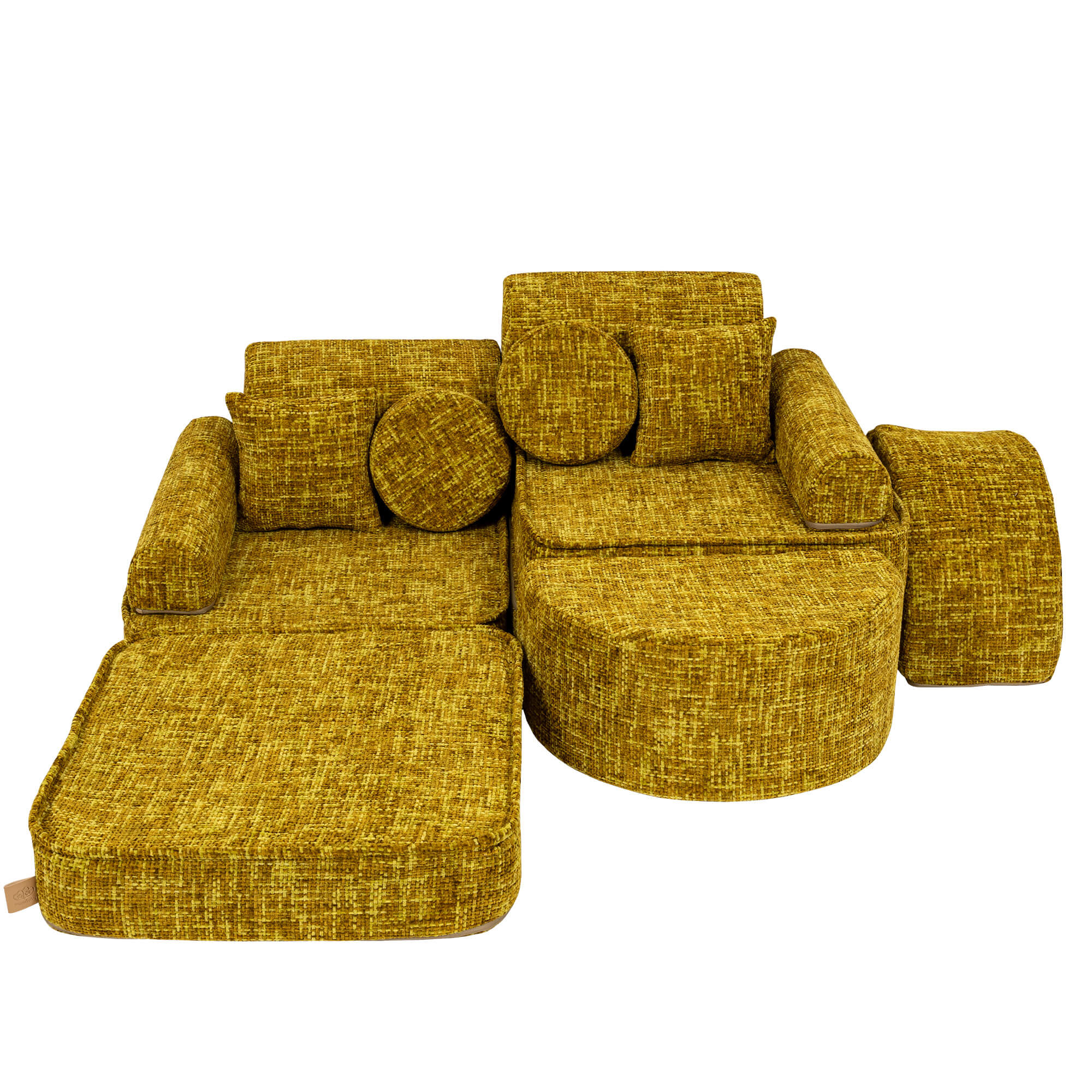 Kids Play Sofa | Meowbaby Tangle Pocket Play Sofa Max - Honey Mustard