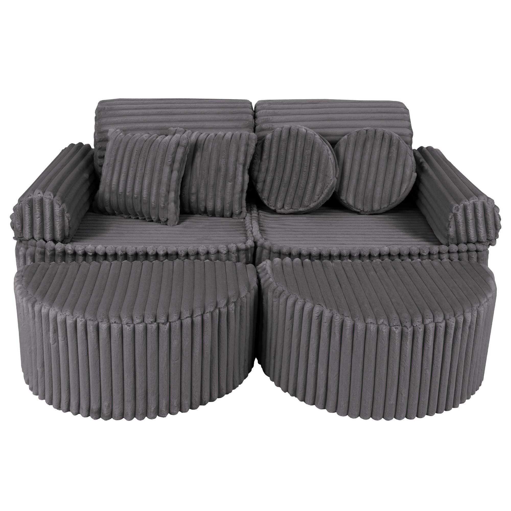 MeowBaby Kids Play Sofa | Modular Play Sofa Couch Grey | churros grey play sofa for kids