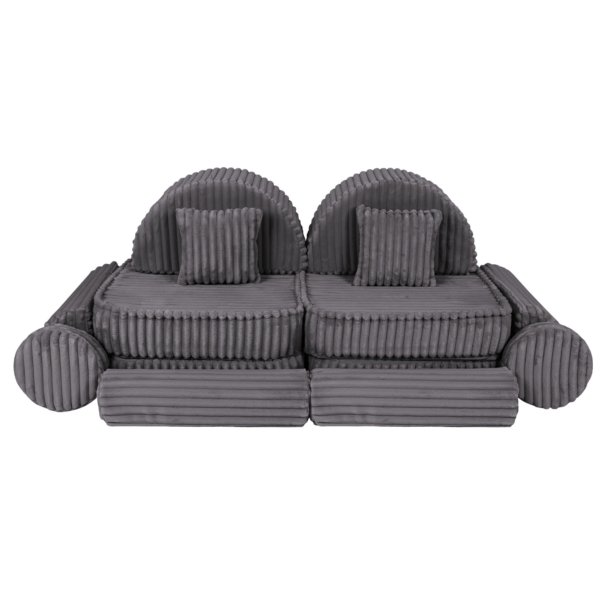 MeowBaby Kids Play Sofa | Modular Play Sofa Couch Grey | churros grey play sofa for kids