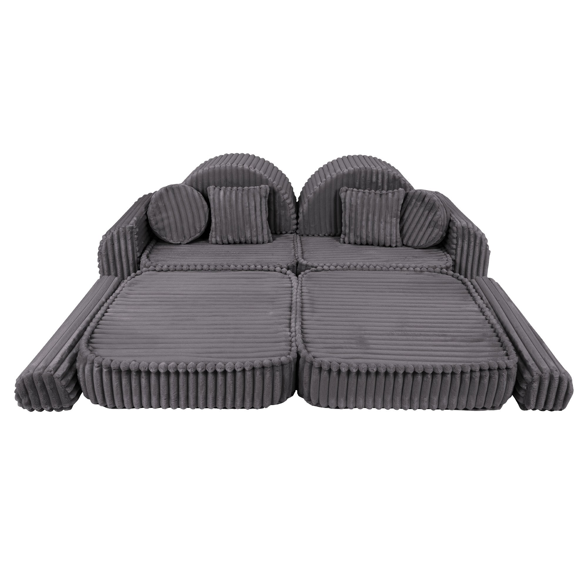 MeowBaby Kids Play Sofa | Modular Play Sofa Couch Grey | churros grey play sofa for kids