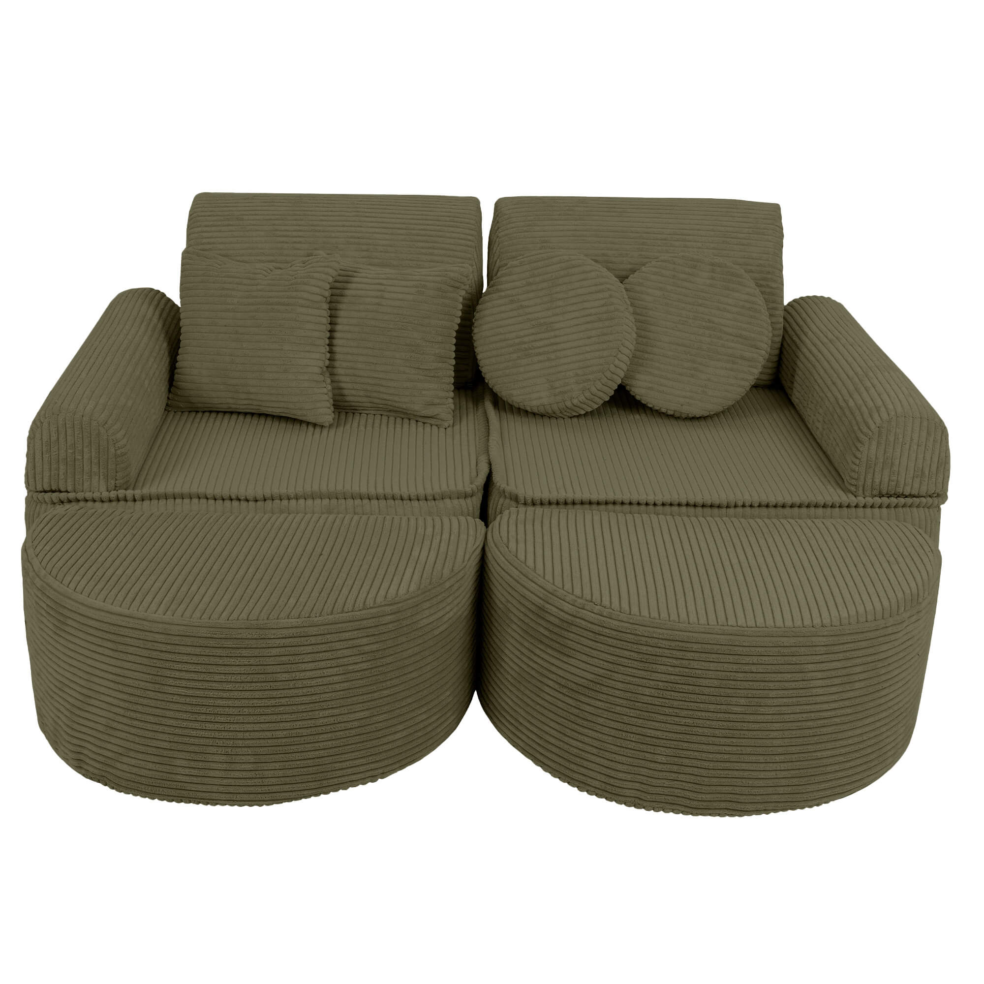 Meowbaby Aesthetic Kids Play Sofa Khaki | Modular Play Couch | Play Sofa for Kids |