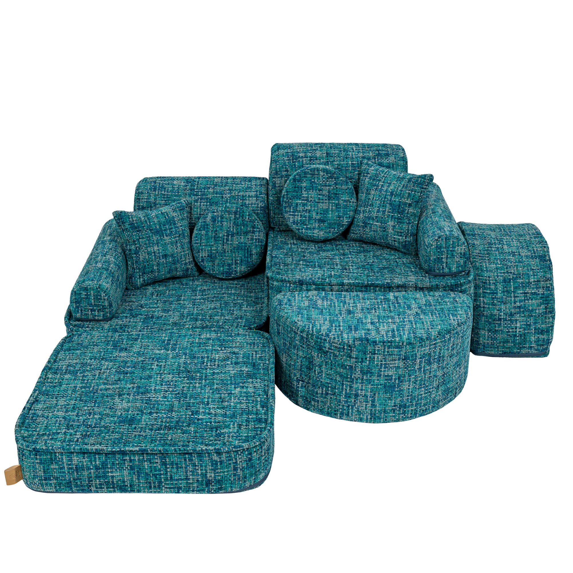 Kids Play Sofa | Meowbaby Tangle Pocket Play Sofa Max - Lagoon Blue
