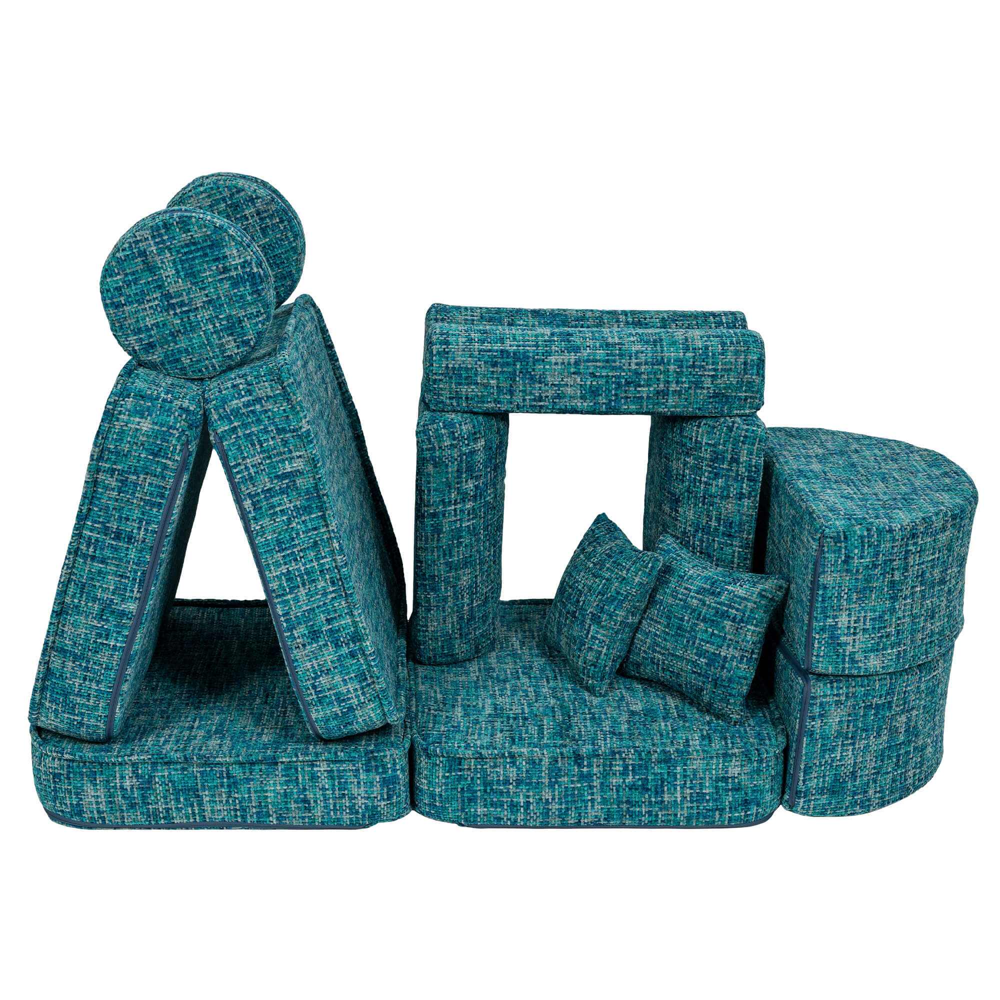 Kids Play Sofa | Meowbaby Tangle Pocket Play Sofa Max - Lagoon Blue