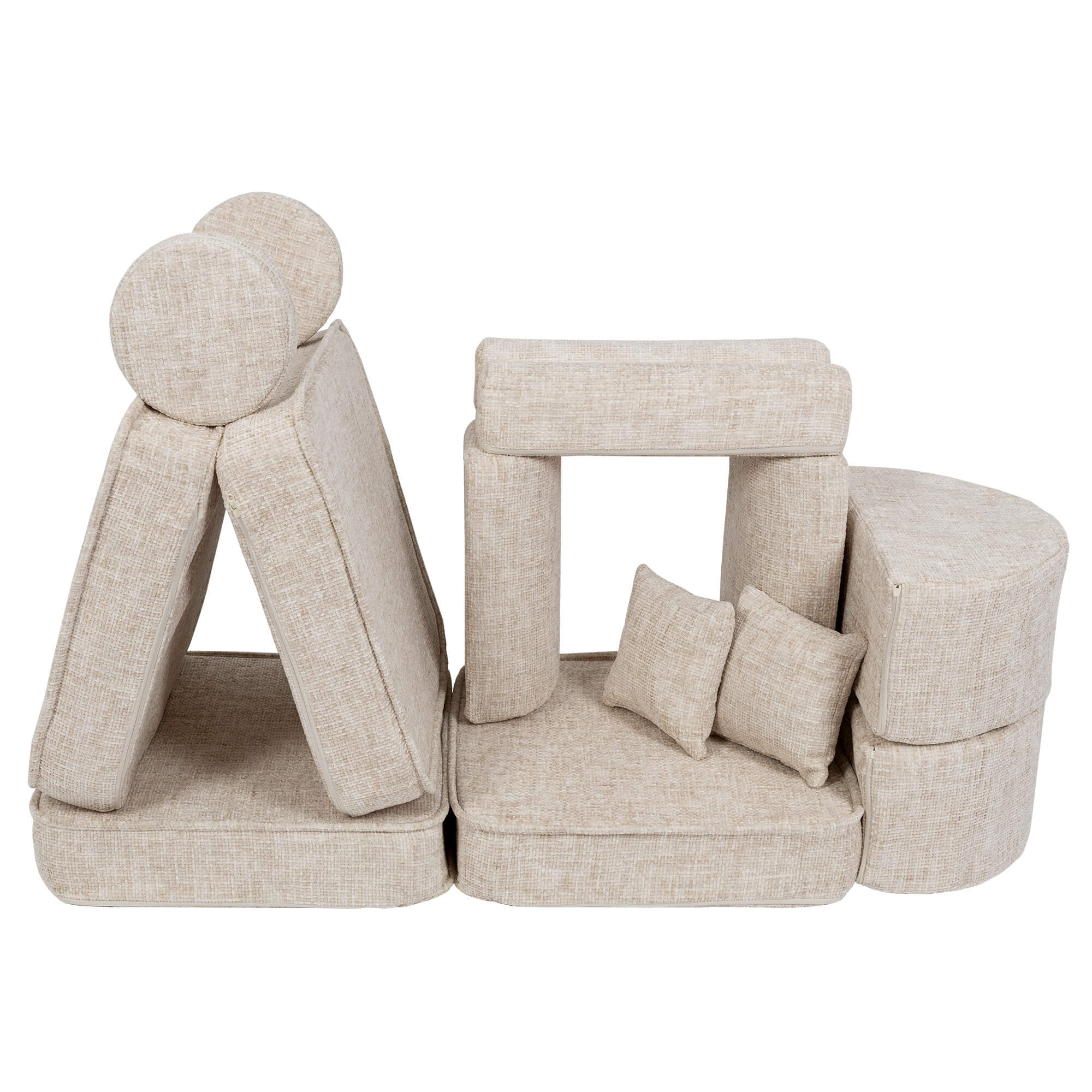 Kids Play Sofa | Meowbaby Tangle Pocket Play Sofa Max - Marshmallow Beige