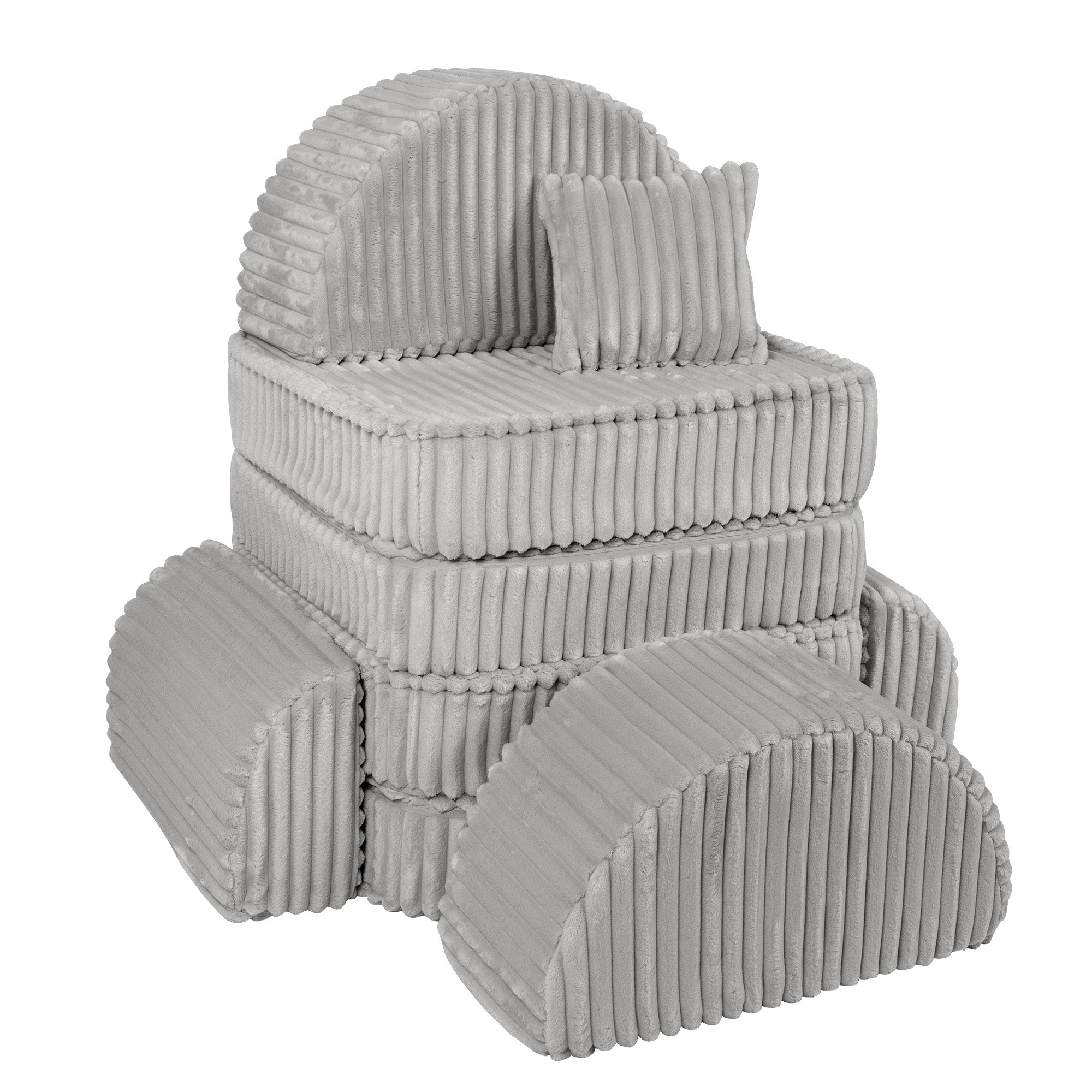 MeowBaby Kids Play Sofa | Modular Play Sofa Couch Grey | churros grey play sofa for kids