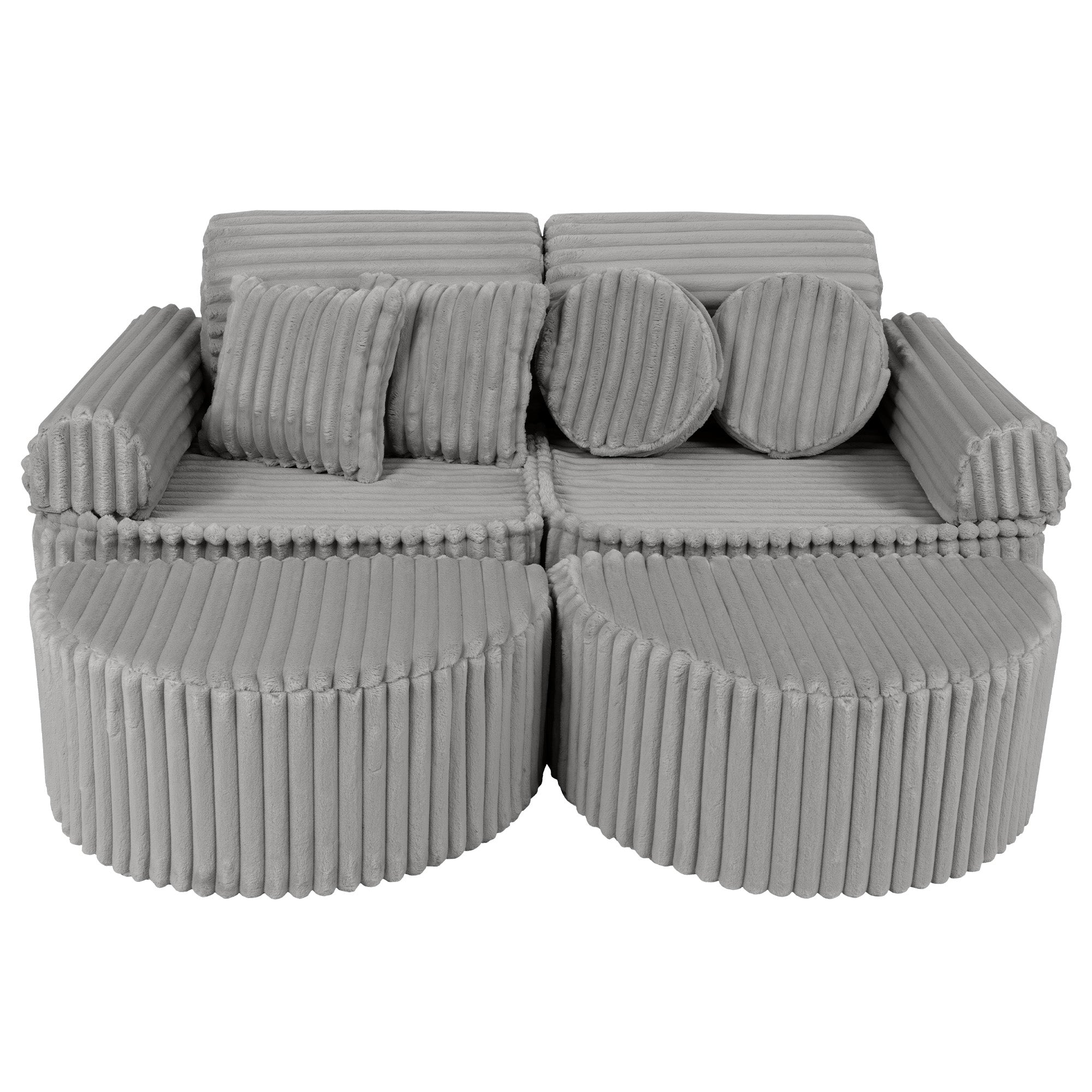 MeowBaby Kids Play Sofa | Modular Play Sofa Couch Grey | churros grey play sofa for kids