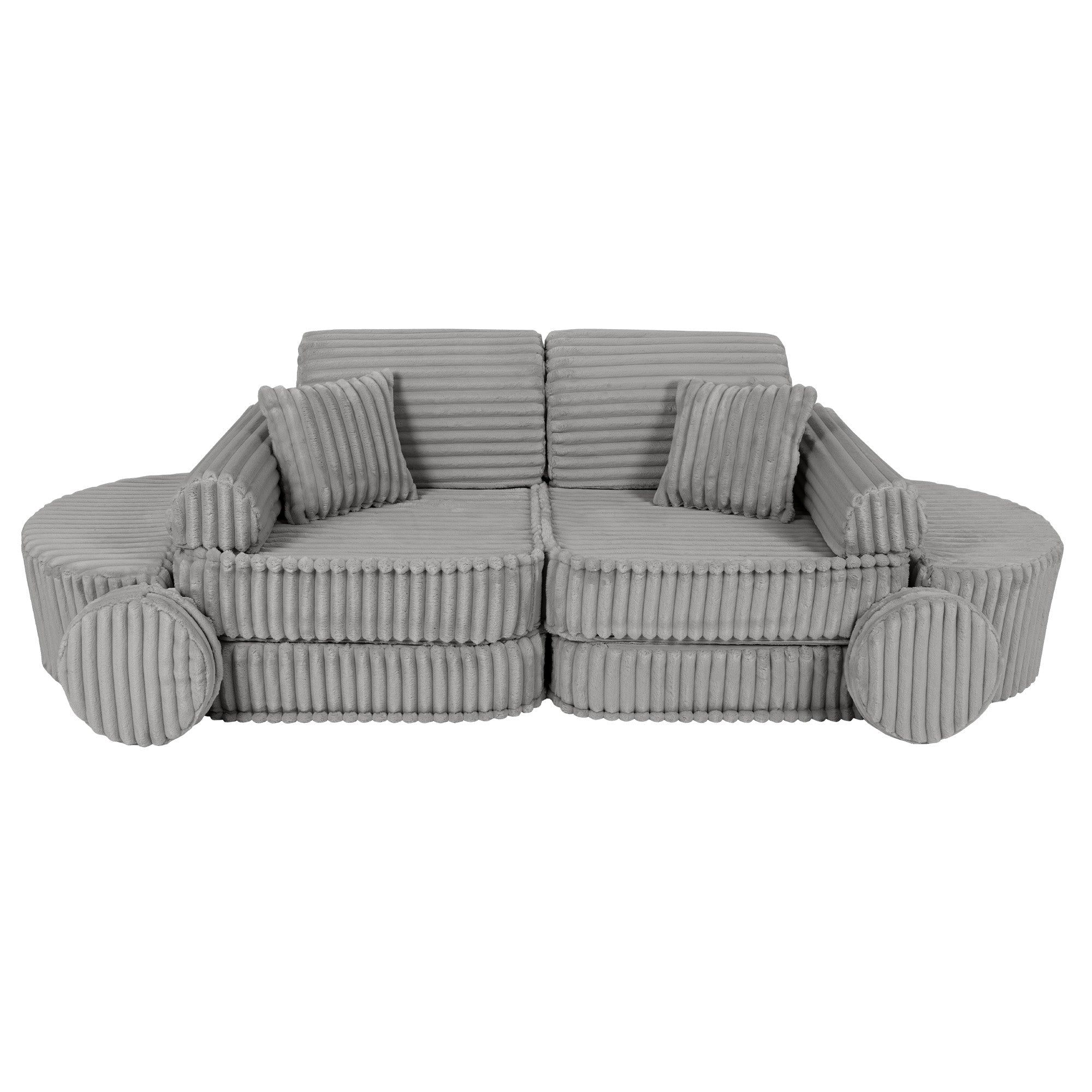 MeowBaby Kids Play Sofa | Modular Play Sofa Couch Grey | churros grey play sofa for kids