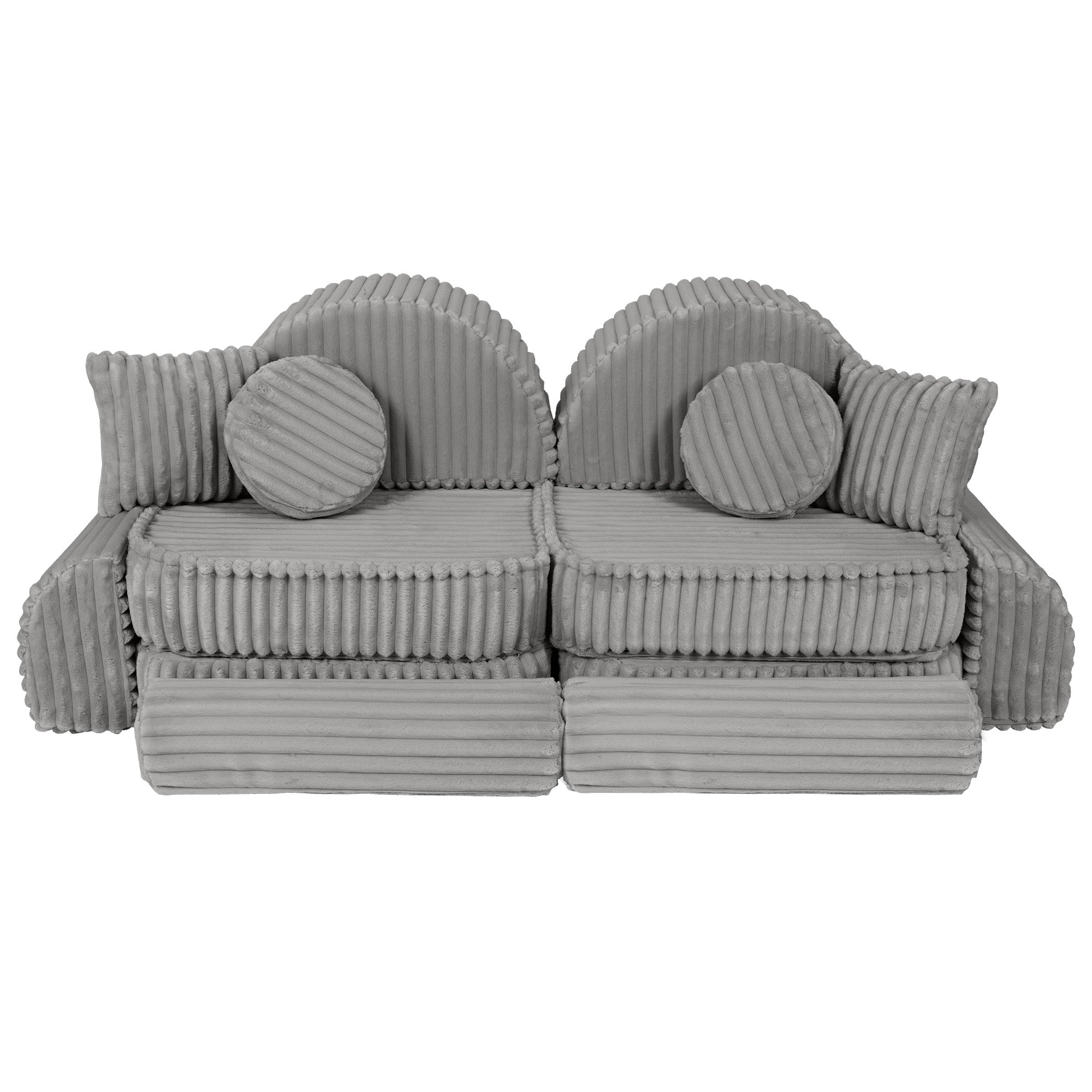 MeowBaby Kids Play Sofa | Modular Play Sofa Couch Grey | churros grey play sofa for kids