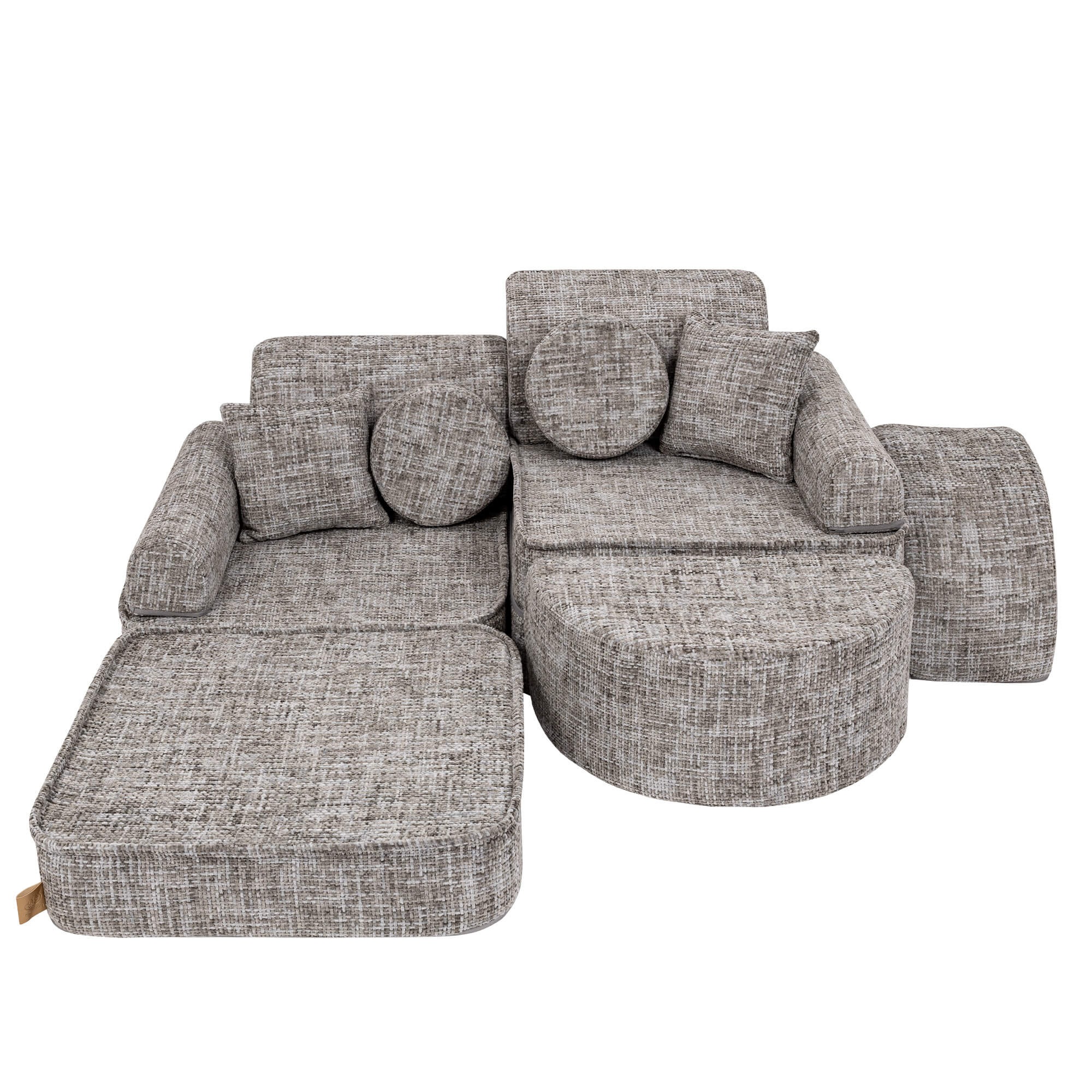 Kids Play Sofa | Meowbaby Tangle Pocket Play Sofa Max - Moon Grey