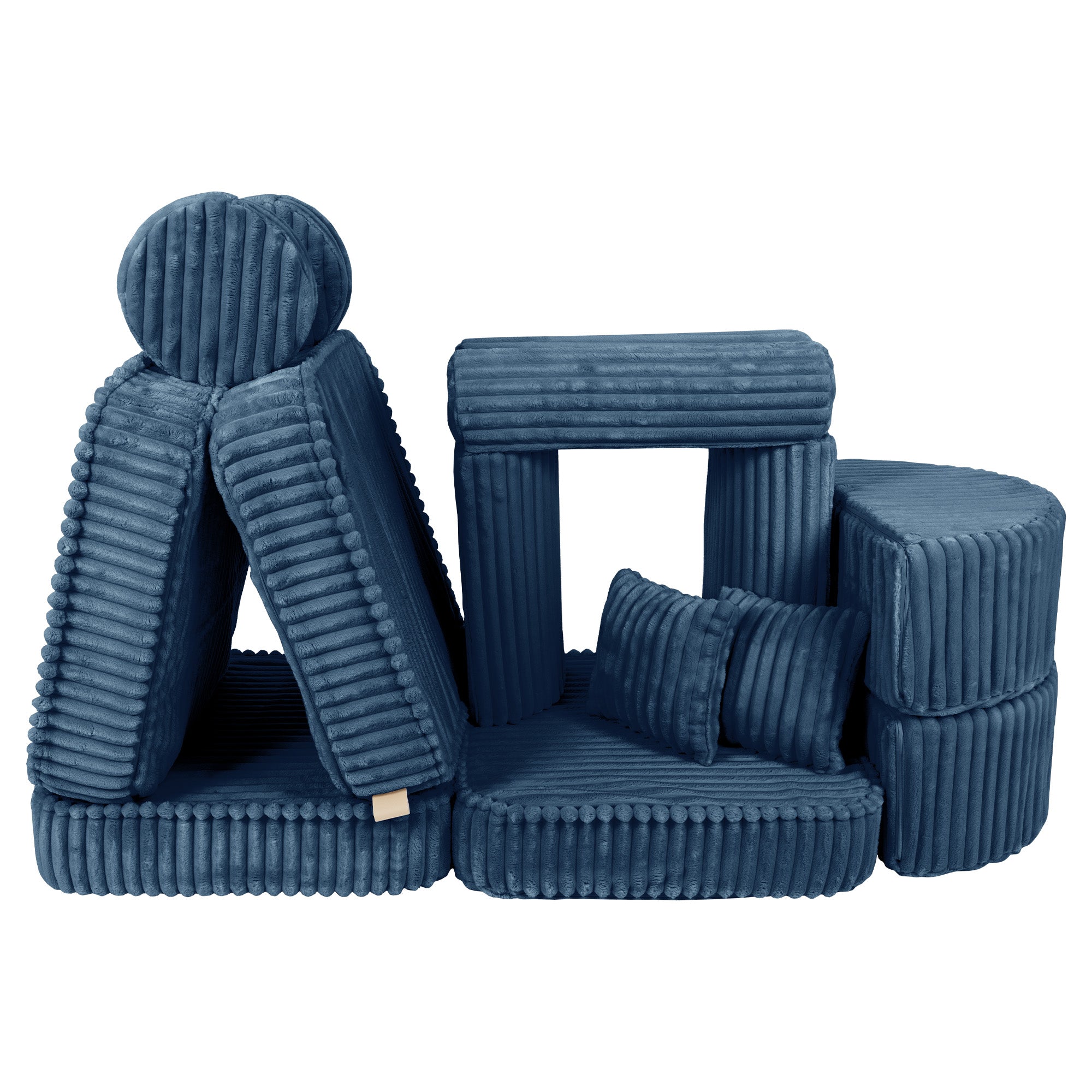 MeowBaby Kids Play Sofa | Modular Play Sofa Couch Blue | churros blue play sofa for kids