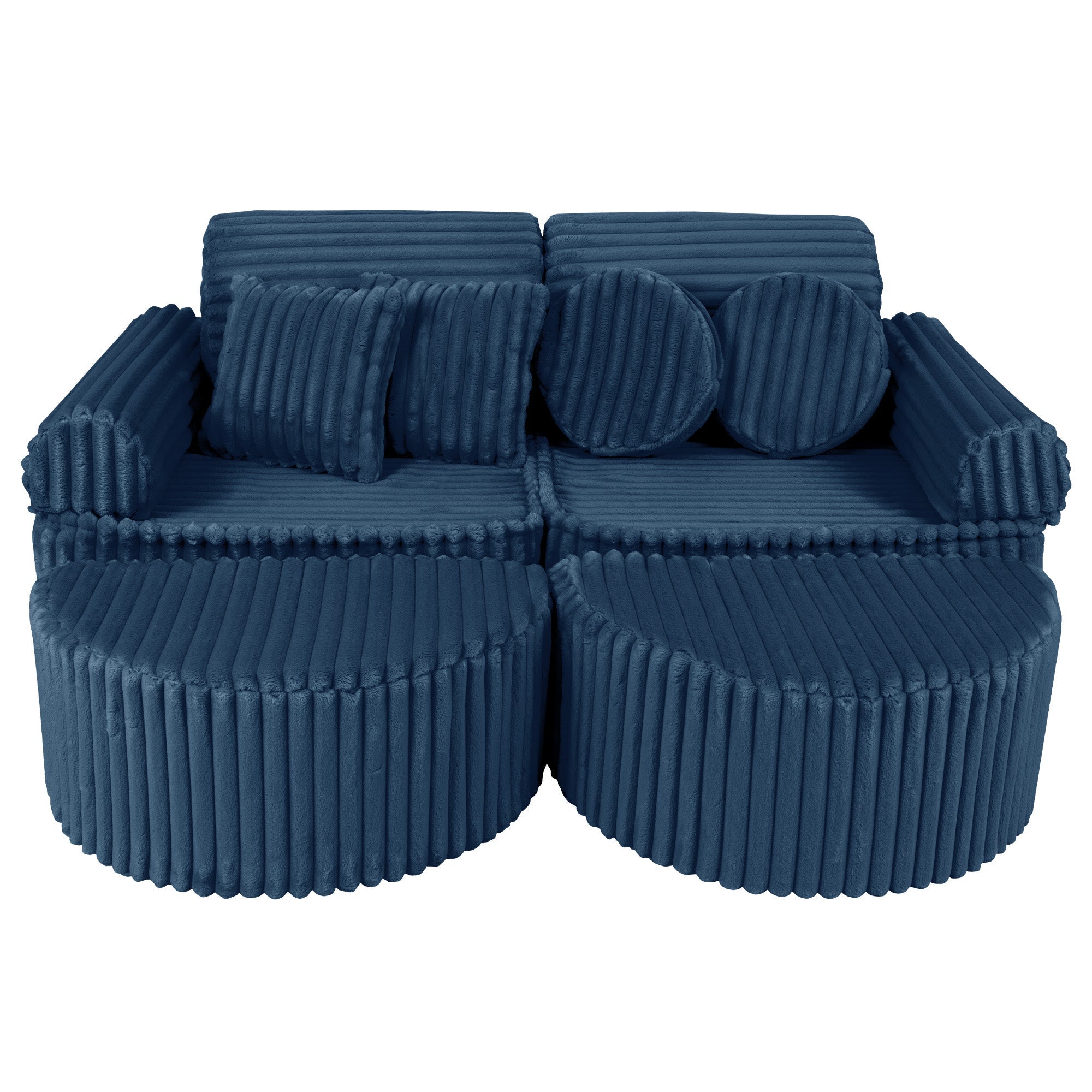 MeowBaby Kids Play Sofa | Modular Play Sofa Couch Blue | churros blue play sofa for kids