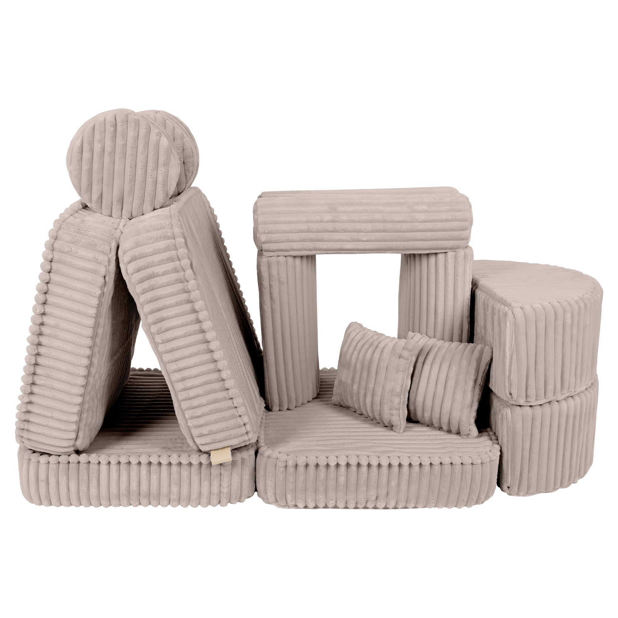 MeowBaby Kids Play Sofa | Modular Play Sofa Couch Beige | churros beige play sofa for kids