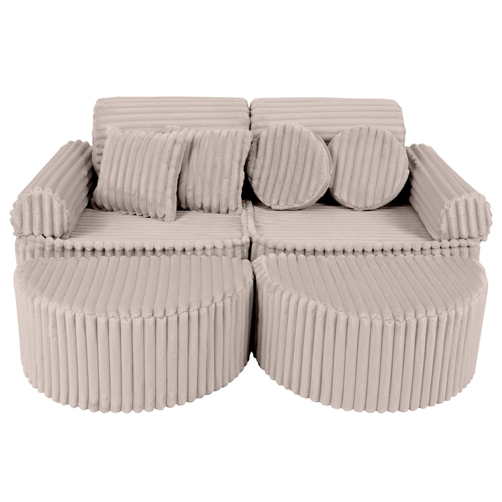 MeowBaby Kids Play Sofa | Modular Play Sofa Couch Beige | churros beige play sofa for kids