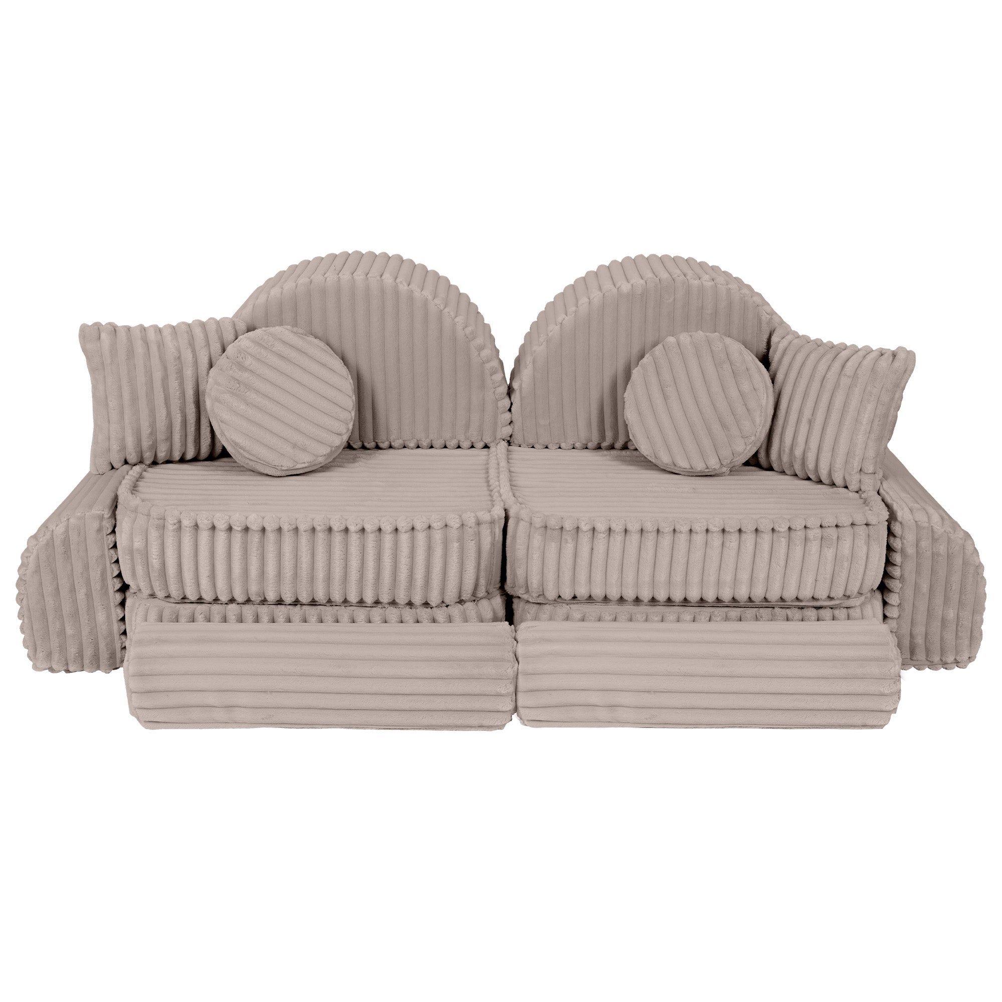 MeowBaby Kids Play Sofa | Modular Play Sofa Couch Beige | churros beige play sofa for kids