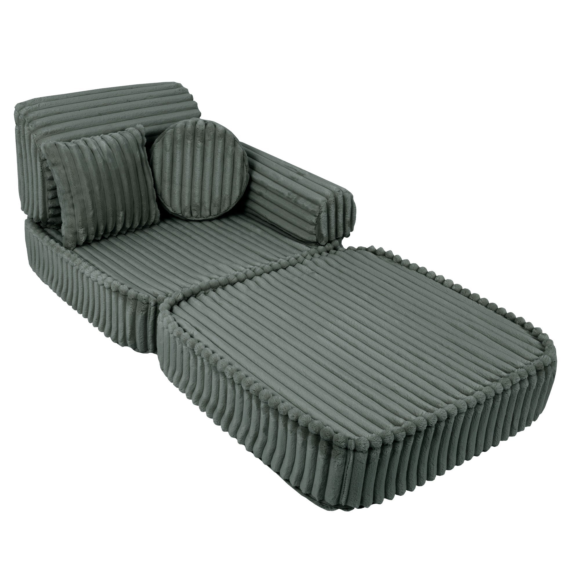 Meowbaby Churros Pocket Sofa Plus Pine Forest Green
