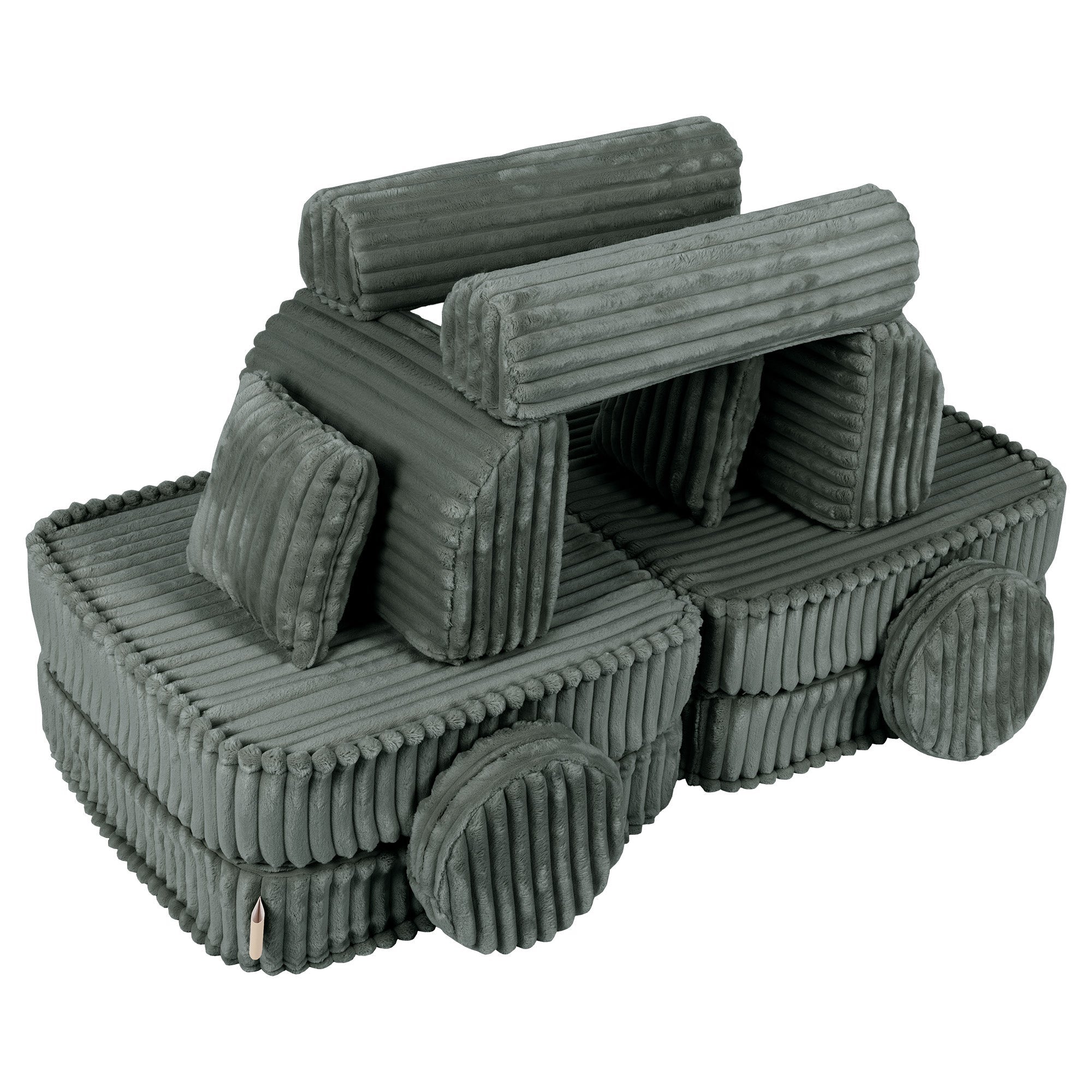 Meowbaby Churros Pocket Sofa Plus Pine Forest Green