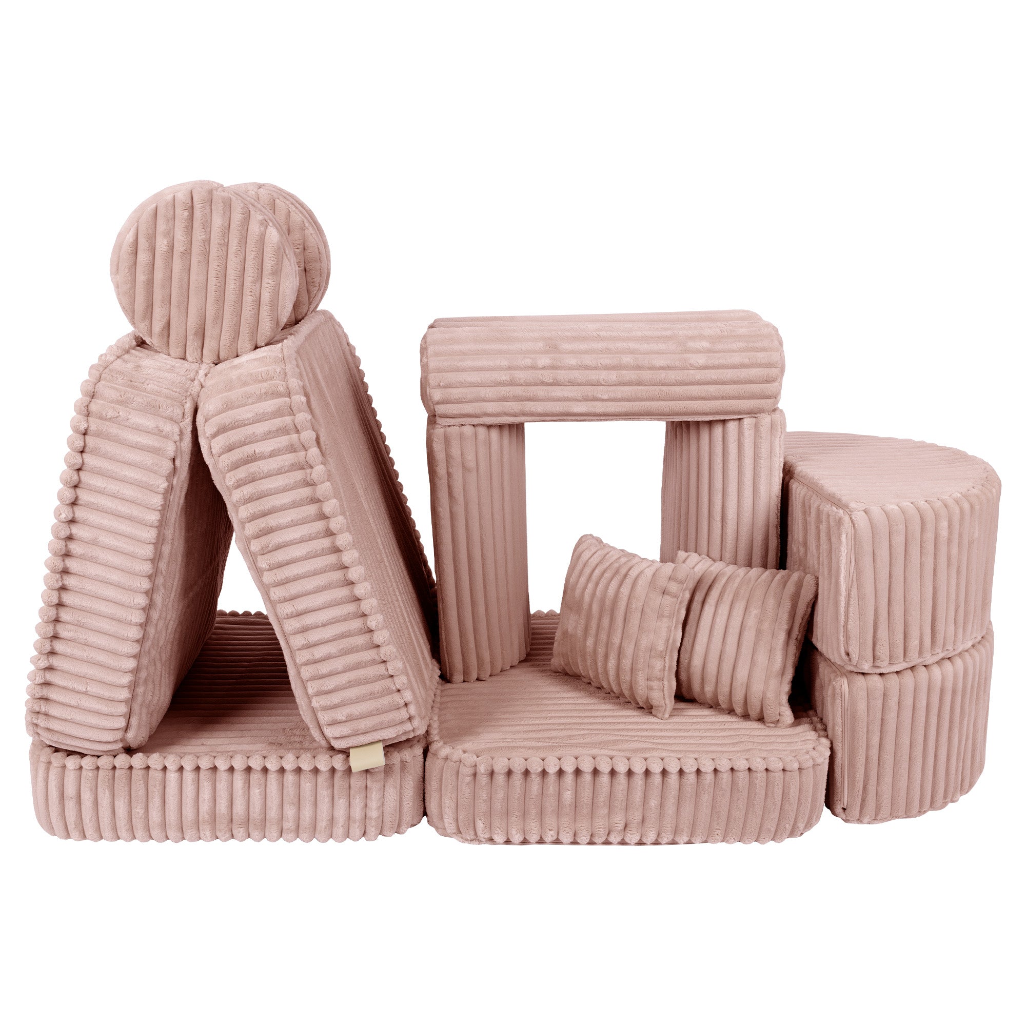 MeowBaby Kids Play Sofa - Modular Play Sofa Couch - pink | churros play sofa for kids