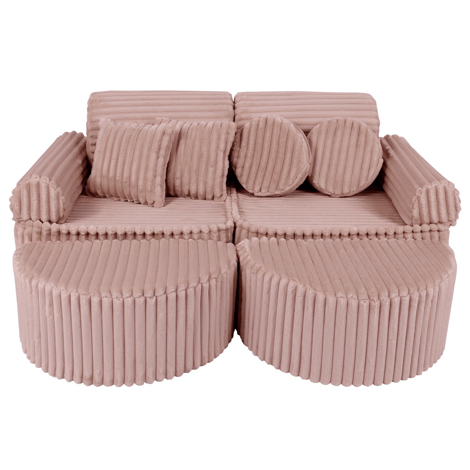 MeowBaby Kids Play Sofa - Modular Play Sofa Couch - pink | churros play sofa for kids