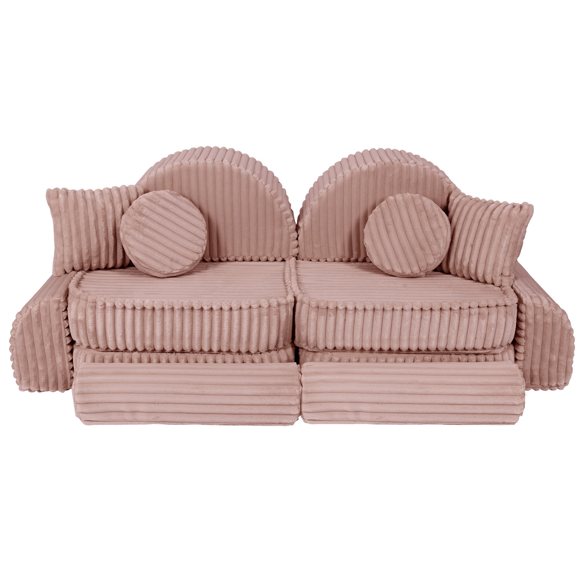 MeowBaby Kids Play Sofa - Modular Play Sofa Couch - pink | churros play sofa for kids