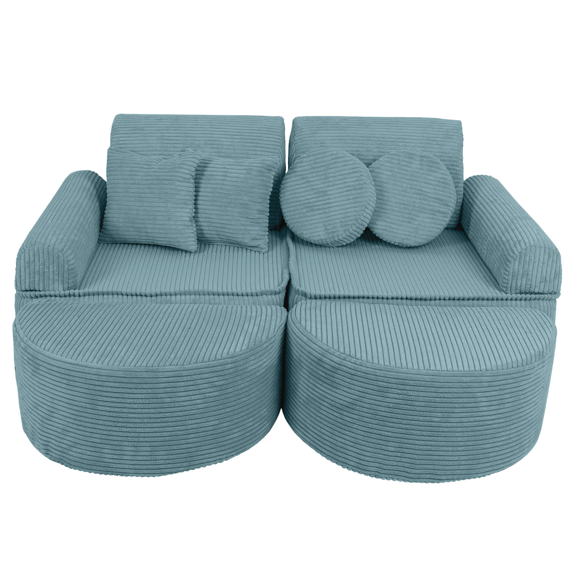 Meowbaby Aesthetic Kids Play Sofa Turquoise | Modular Play Couch | Play Sofa for Kids |