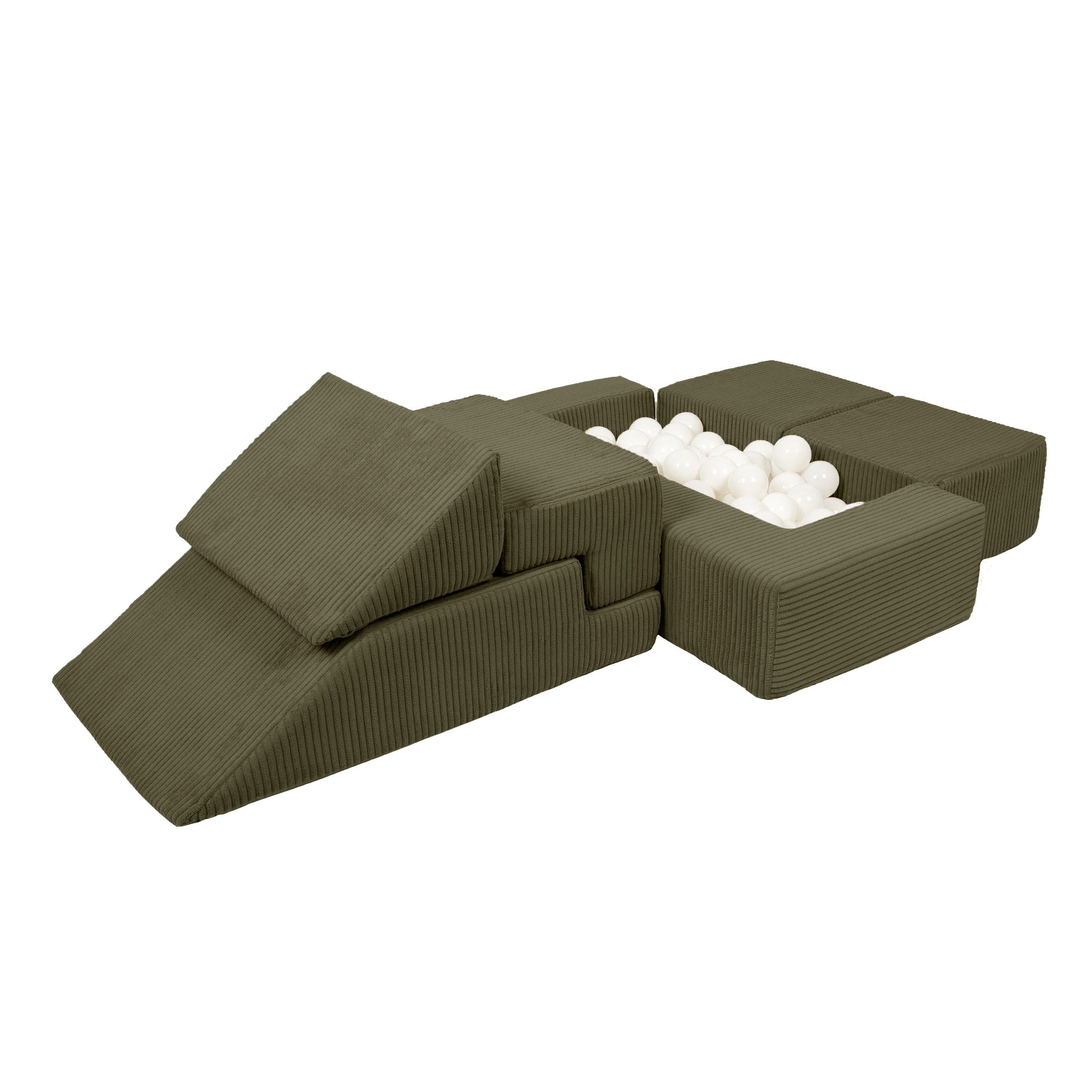 Aesthetic Kids Play Sofa Bricks - Modular Play Couch Khaki Meowbaby