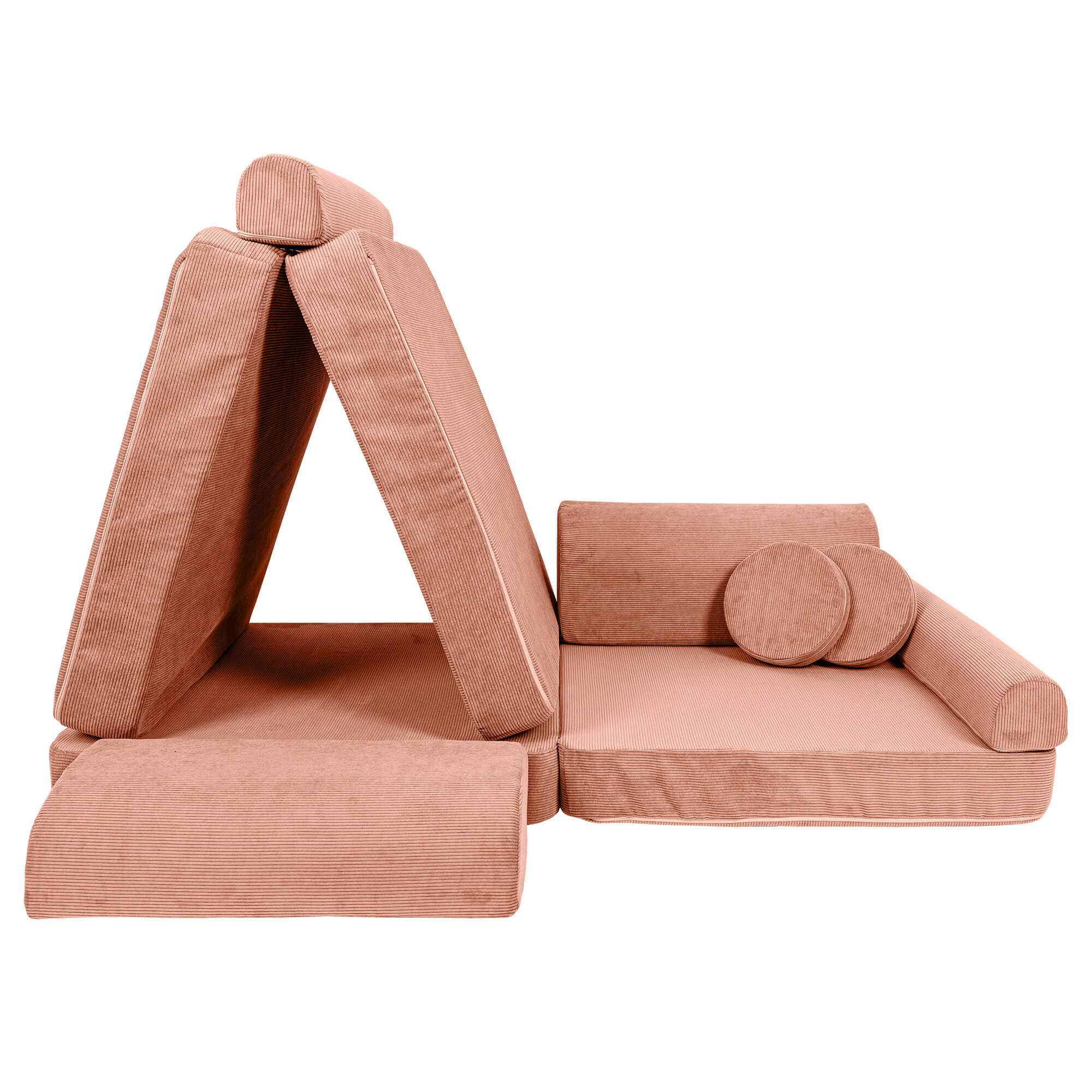 MeowBaby Slimcord Kids Play Sofa - Modular Play Couch | 10 Pieces
