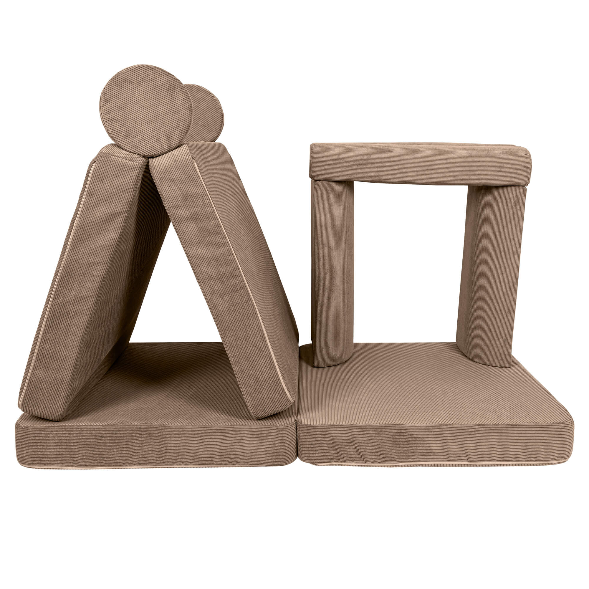 MeowBaby Slimcord Kids Play Sofa - Modular Play Couch Brown