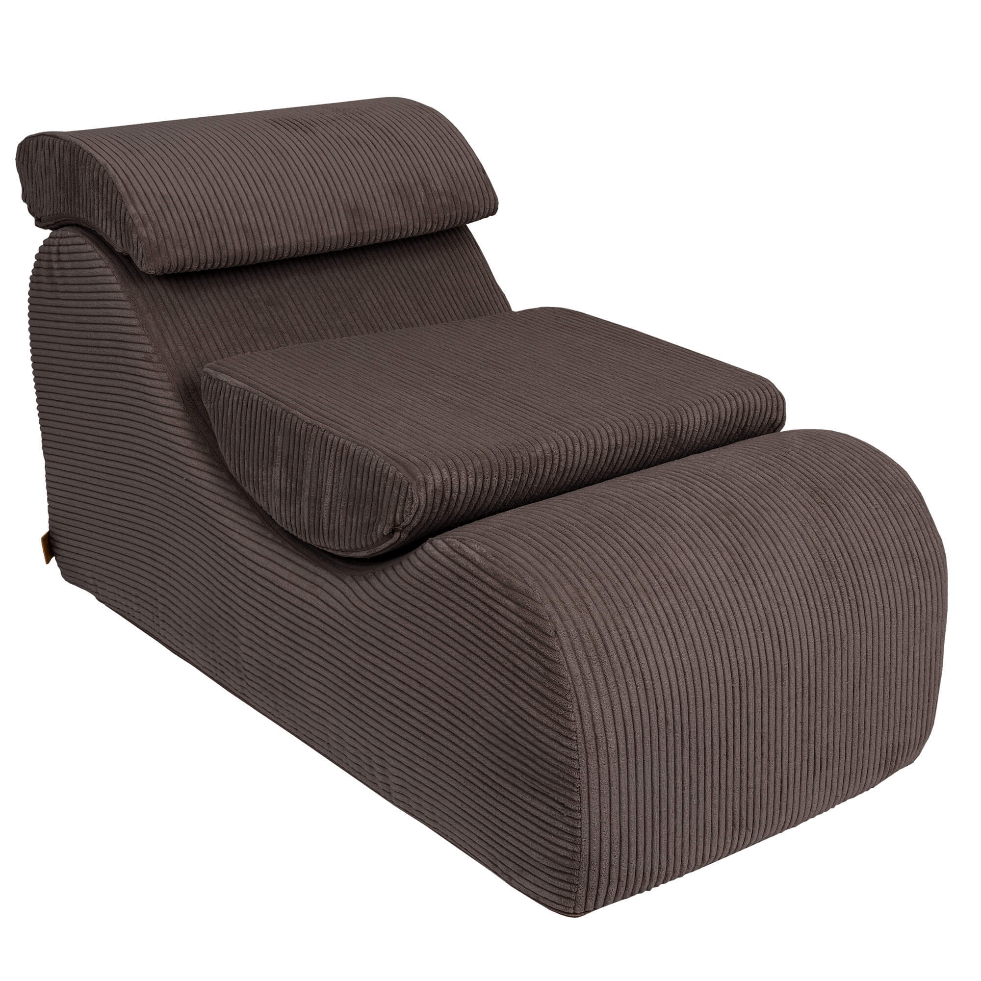 MeowBaby Aesthetic Wave Lounger - Comfy Toddler Foam Filled Chair Brown Corduroy